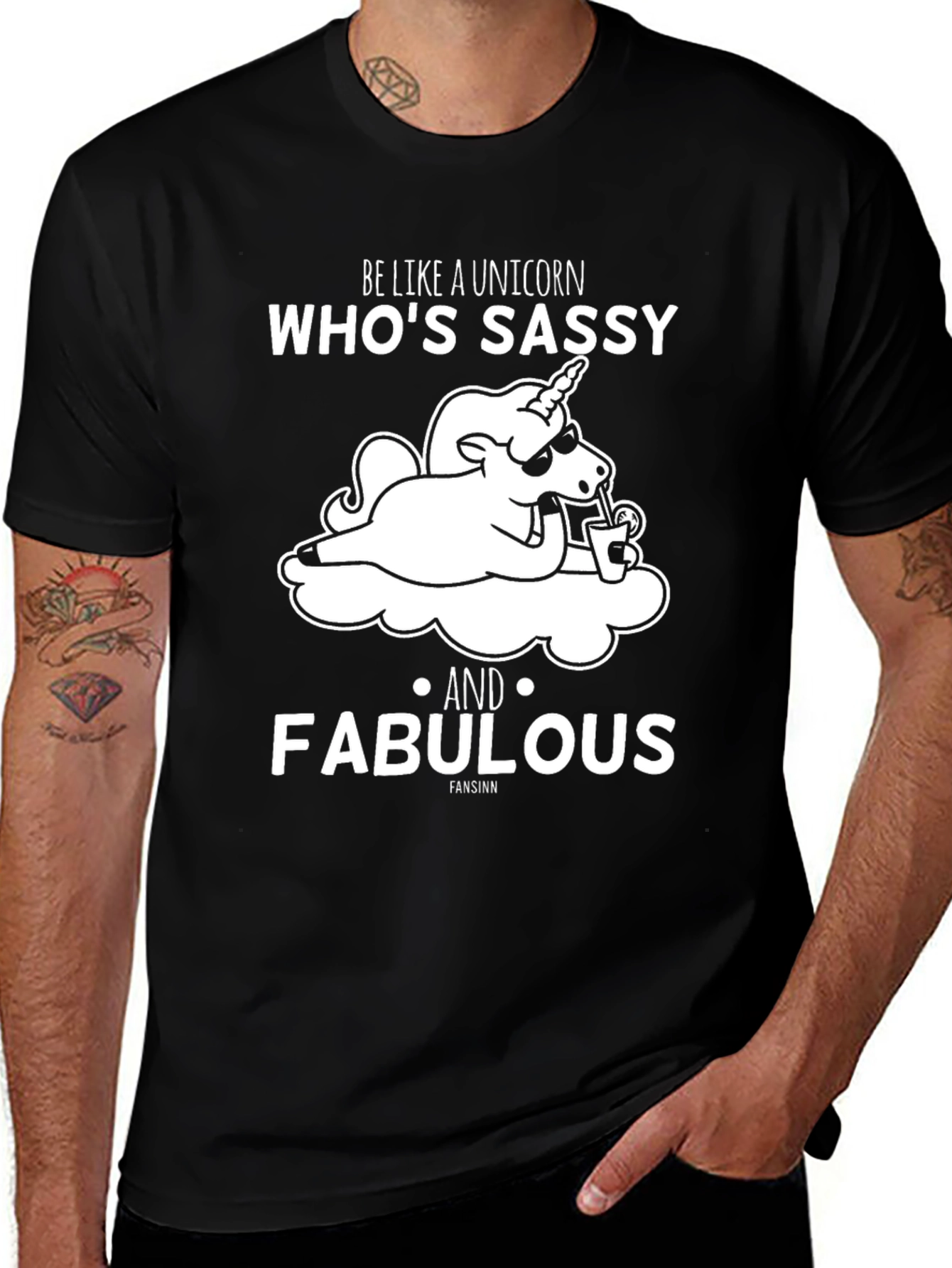 Variant 7 of Sassy Unicorn Graphic Tee - Fabulous & Fun