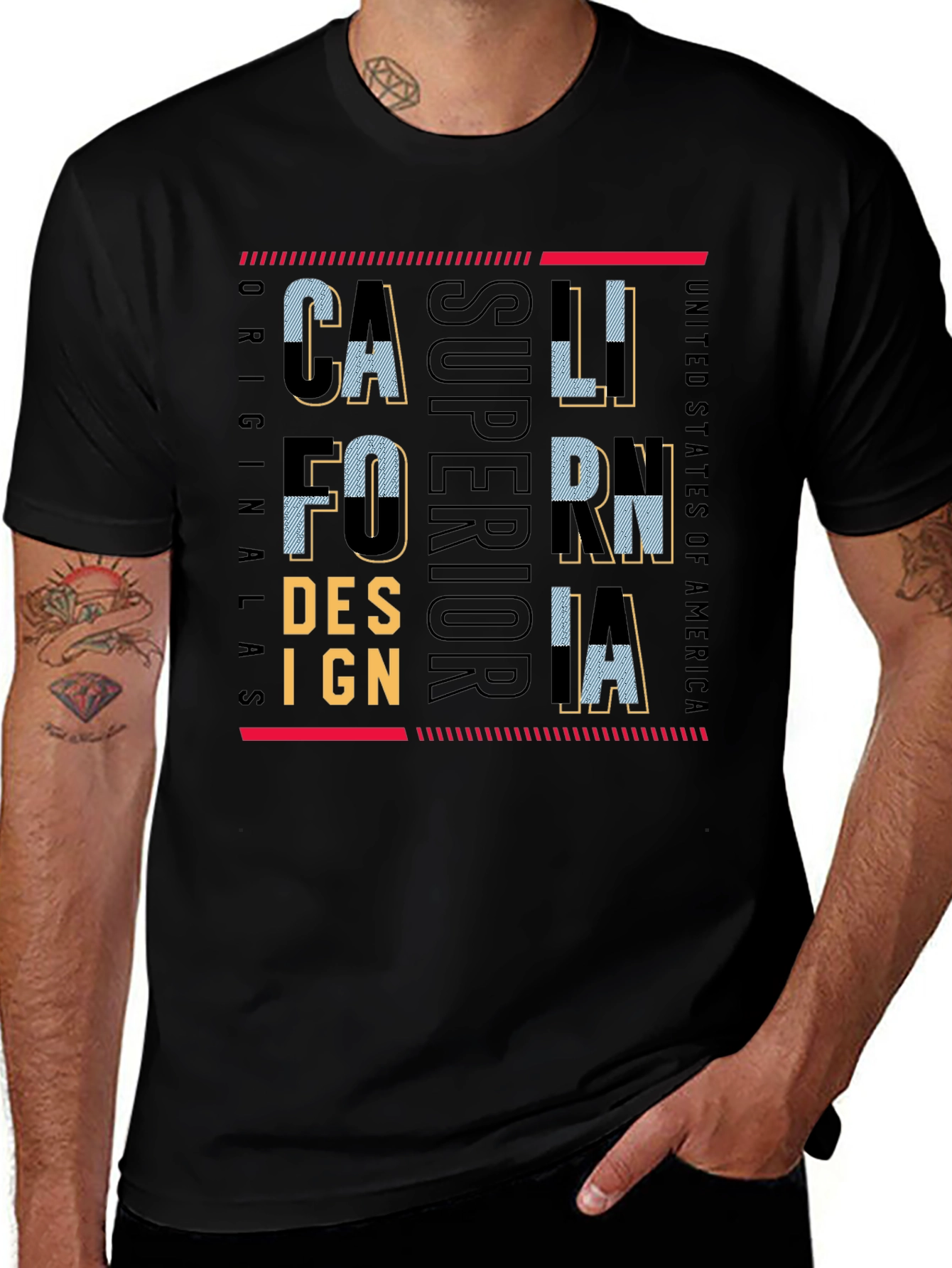 Variant 21 of California Superior Design Black T-Shirt
