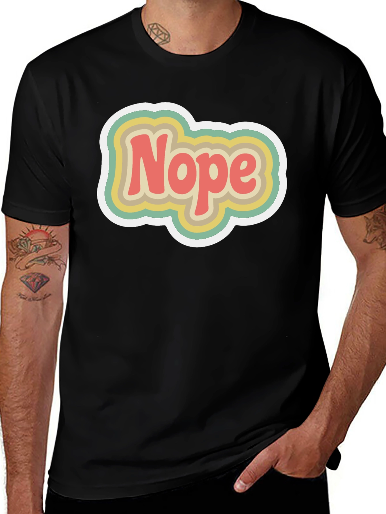 Retro "Nope" Graphic Tee - Trendy Casual Wear