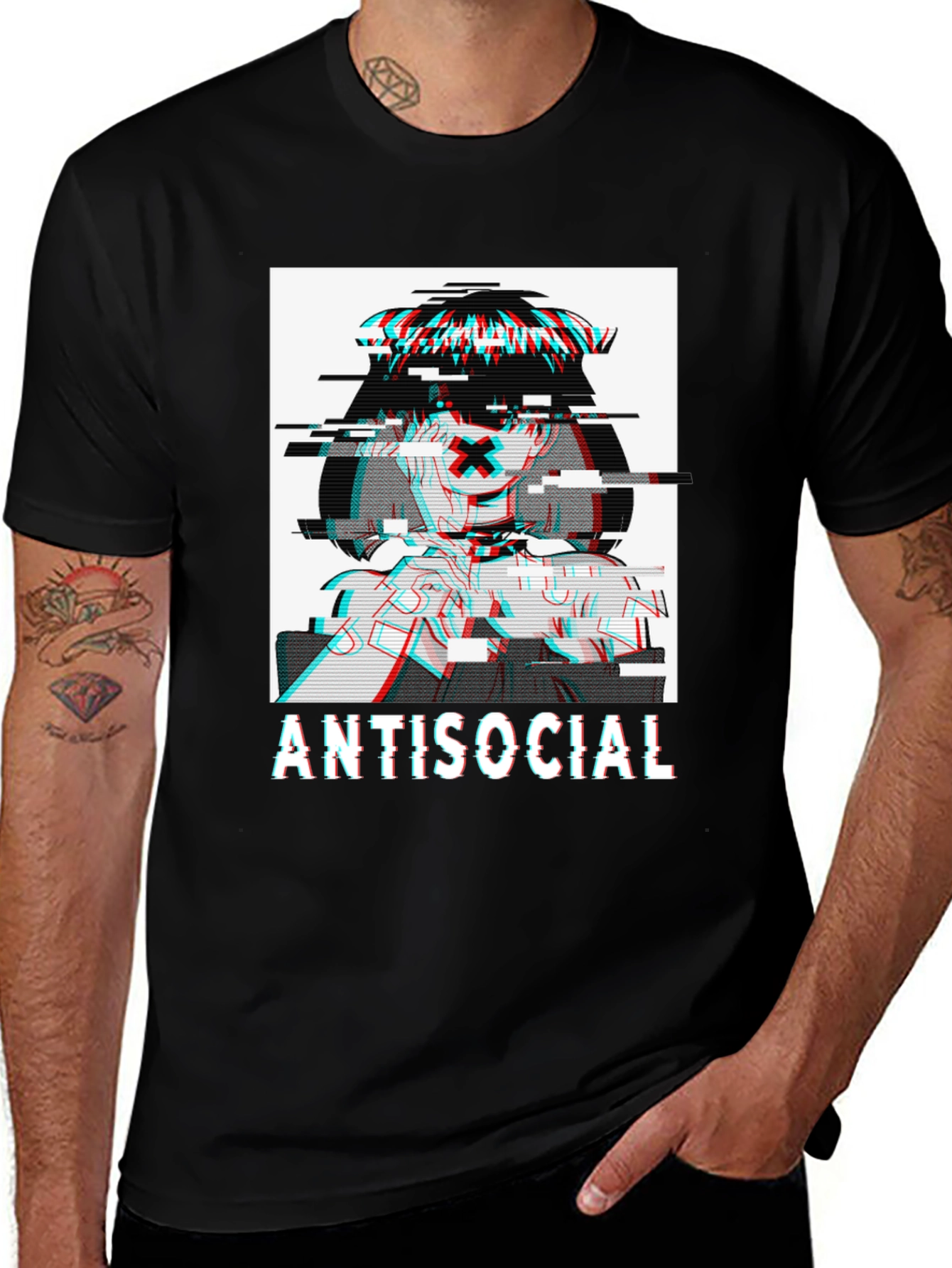 Antisocial Glitch Anime T-Shirt
