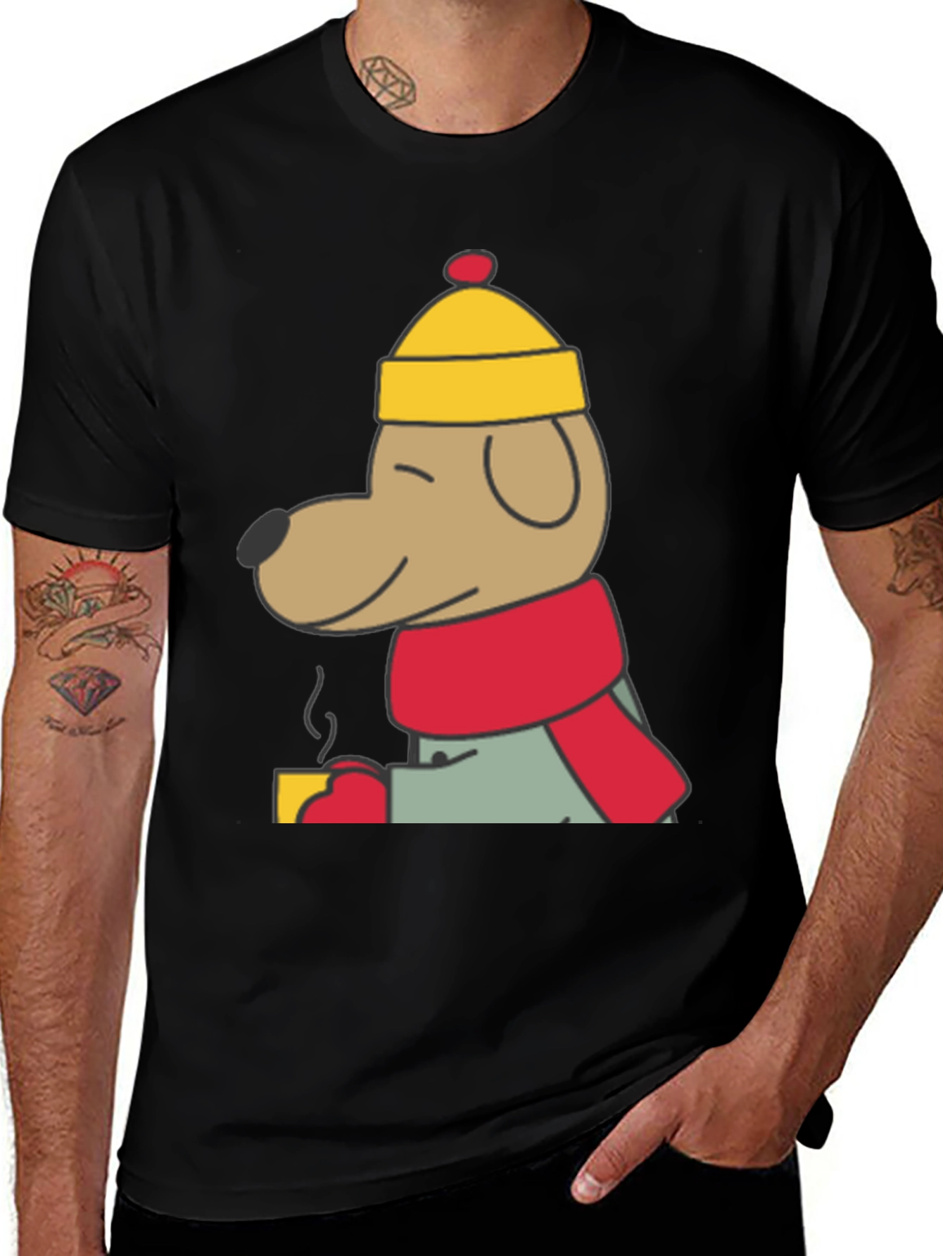 Variant 12 of Cozy Dog in Hat Graphic Tee