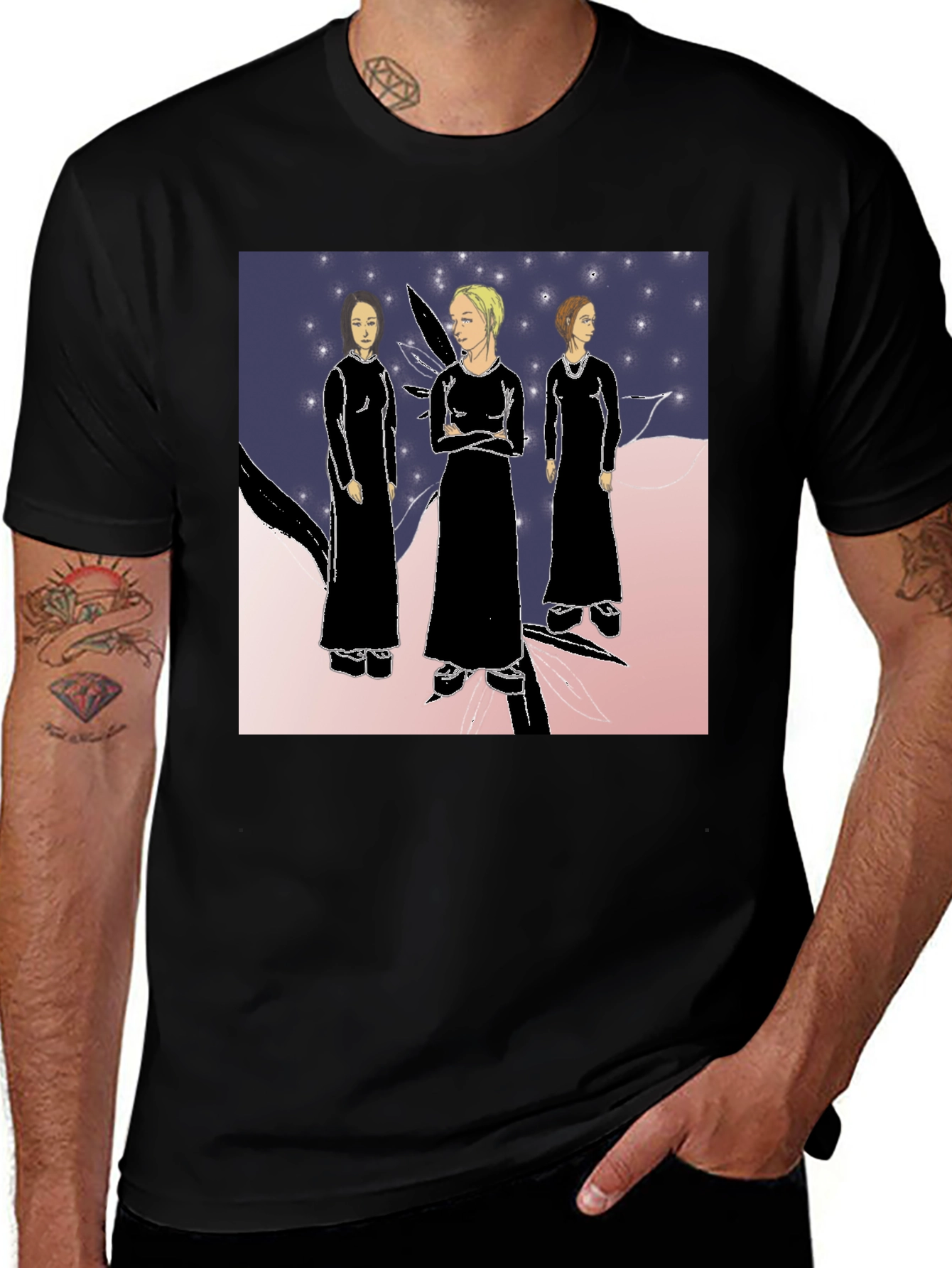 Variant 18 of Three Weird Sisters Graphic Tee - Black