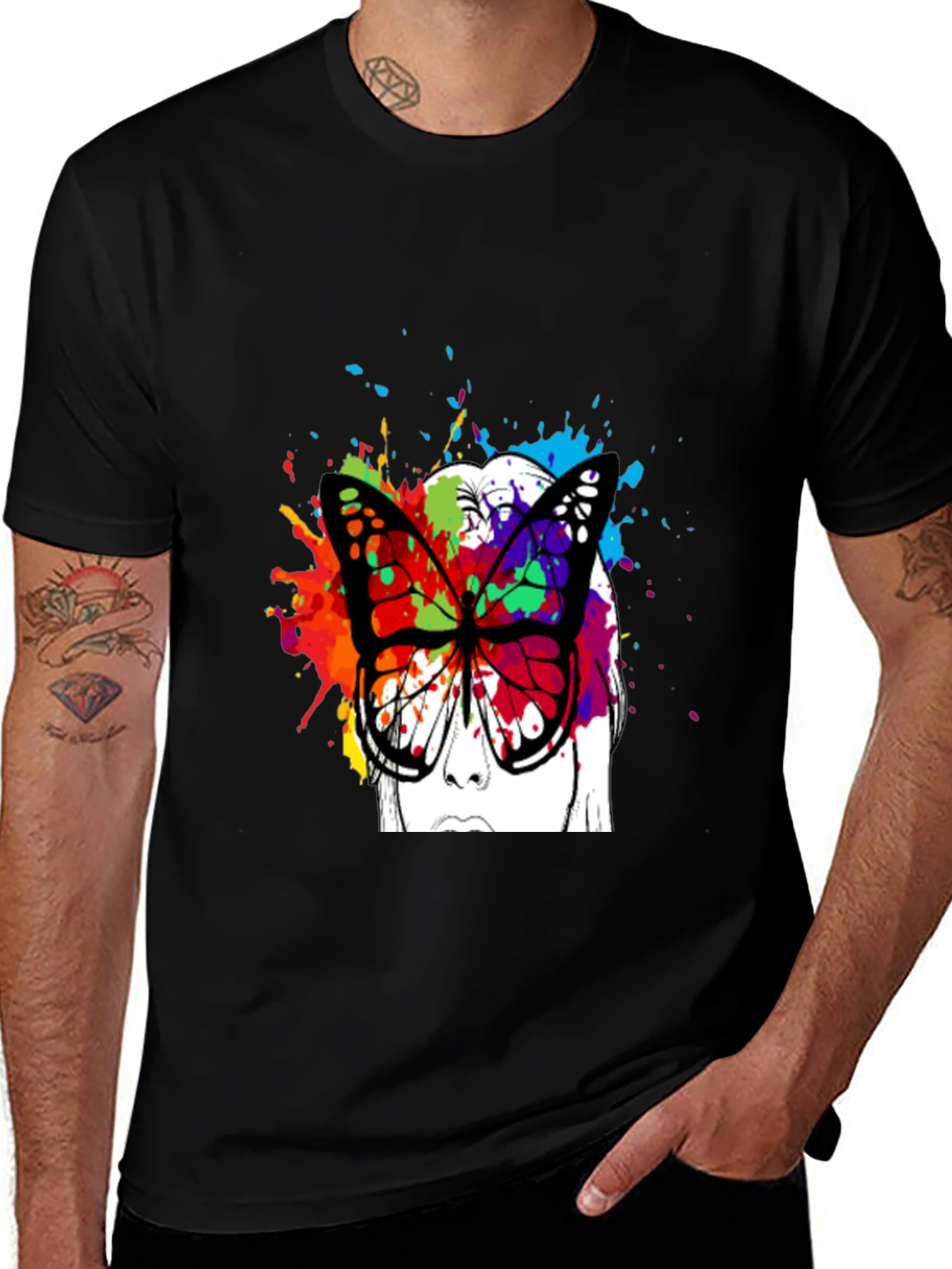Variant 23 of Butterfly Splash T-Shirt - Colorful Graphic Tee