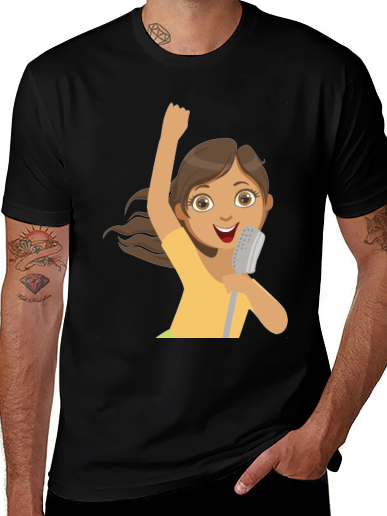 Variant 30 of Singing Girl Graphic Tee - Fun and Stylish!