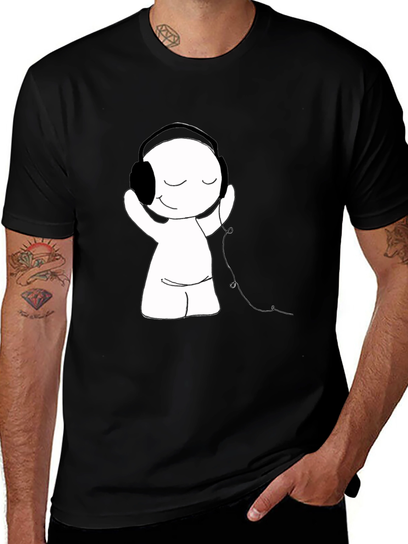 Variant 2 of Cool Graphic Tee - Cartoon Music Lover