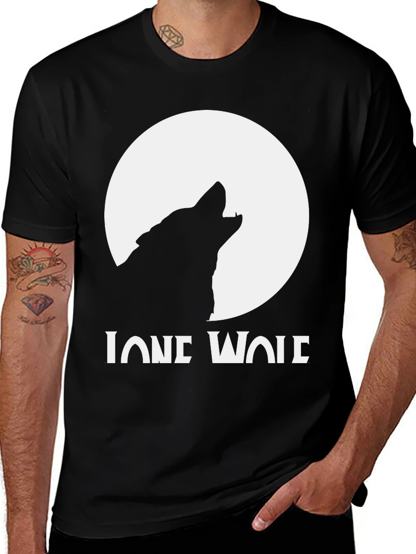 Lone Wolf Graphic T-Shirt - Black