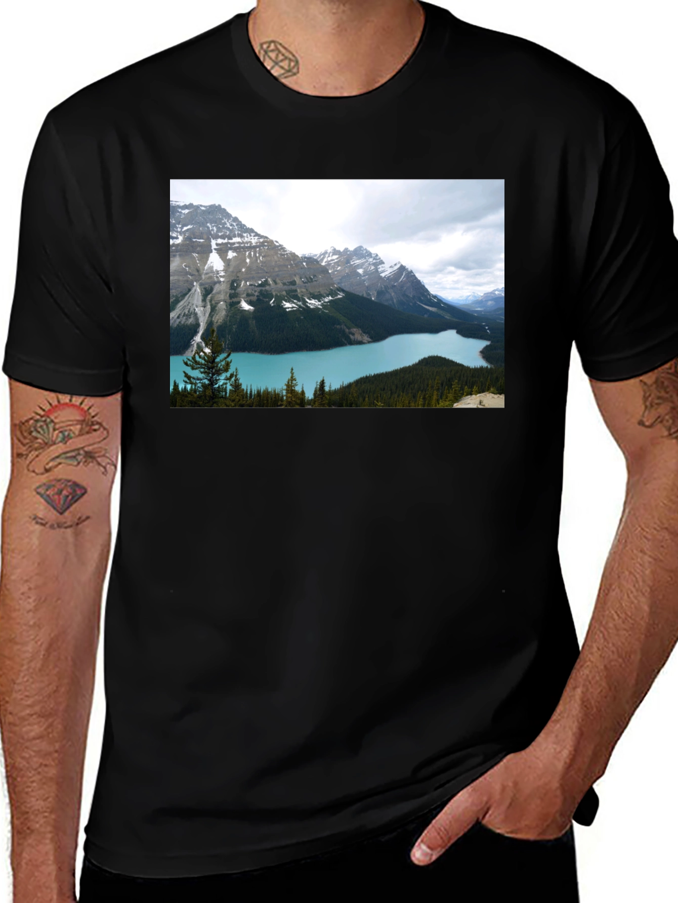Variant 27 of Mountain Lake T-Shirt - Nature Scene Tee