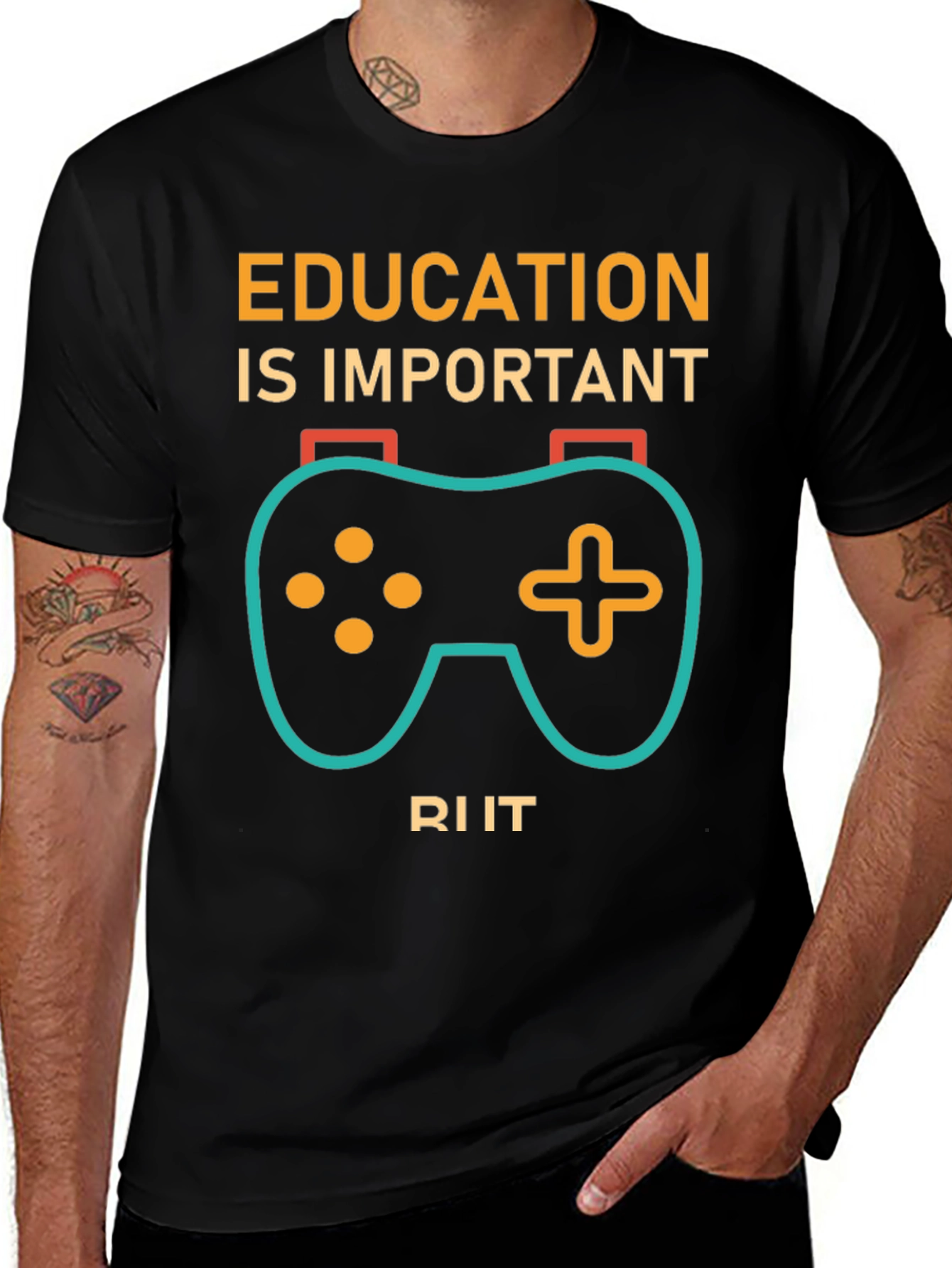 Variant 29 of Education is Important Gaming T-Shirt