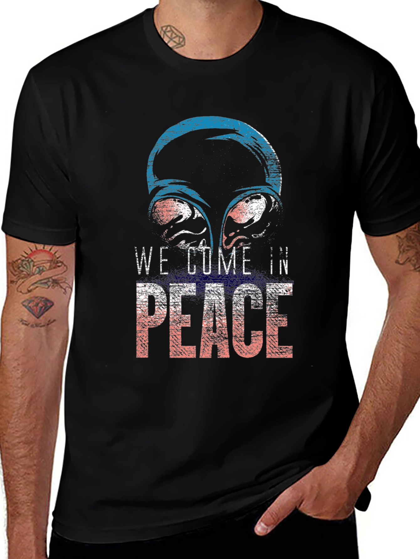 Variant 7 of Alien Peace T-Shirt - Soft Cotton Graphic Tee