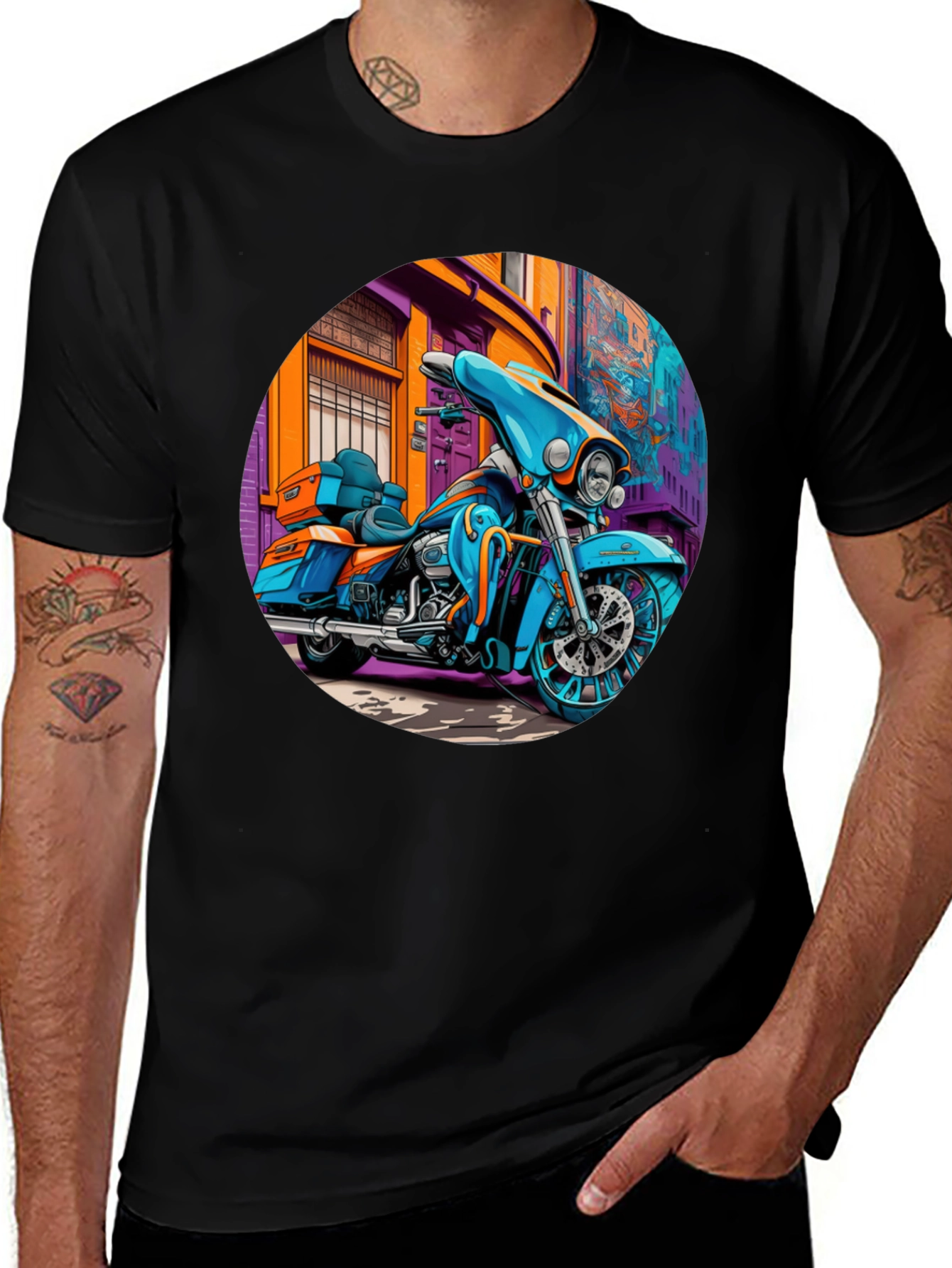 Variant 17 of Motorcycle Graphic Print T-Shirt