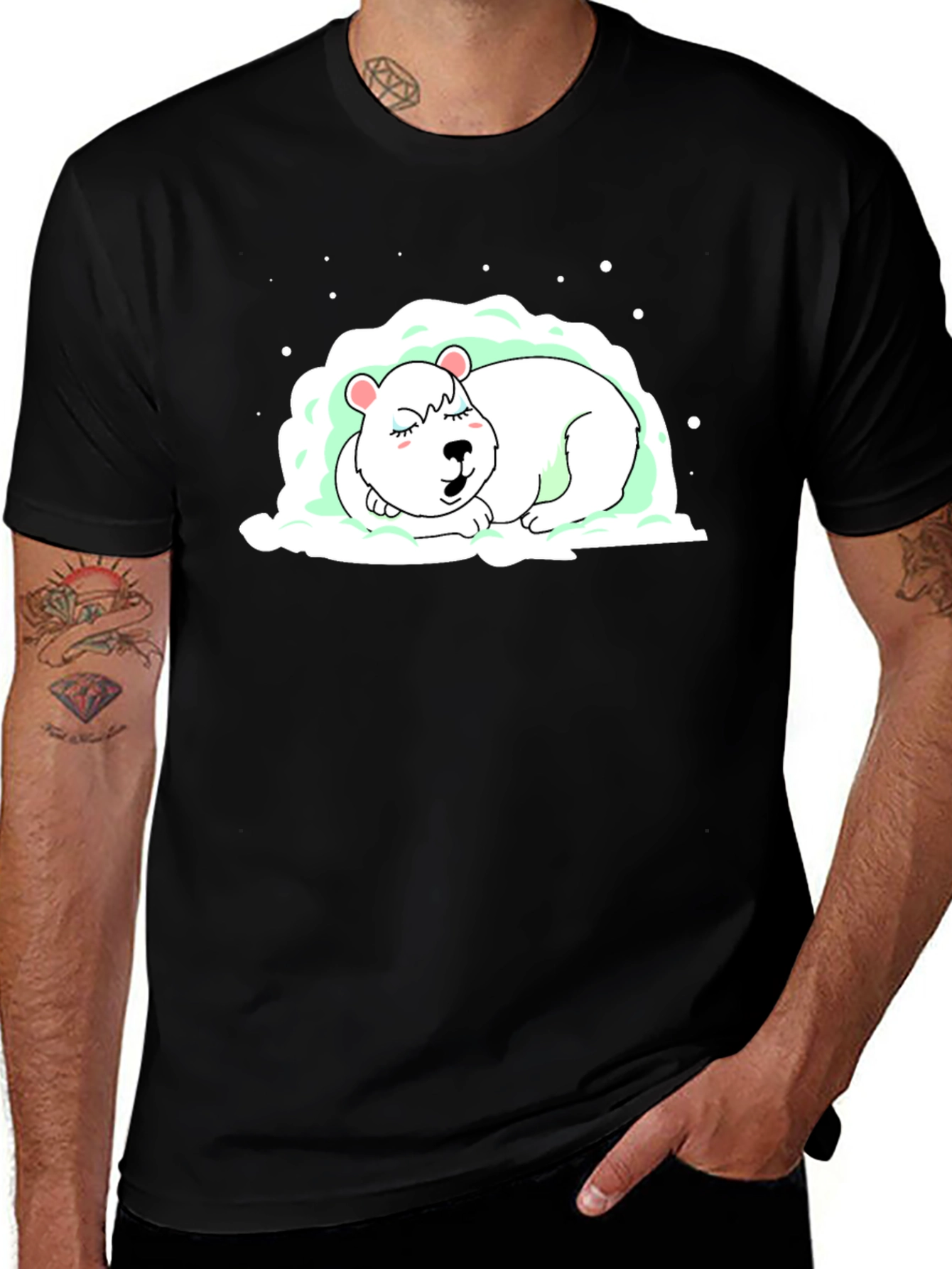 Variant 3 of Sleeping Polar Bear Graphic T-Shirt