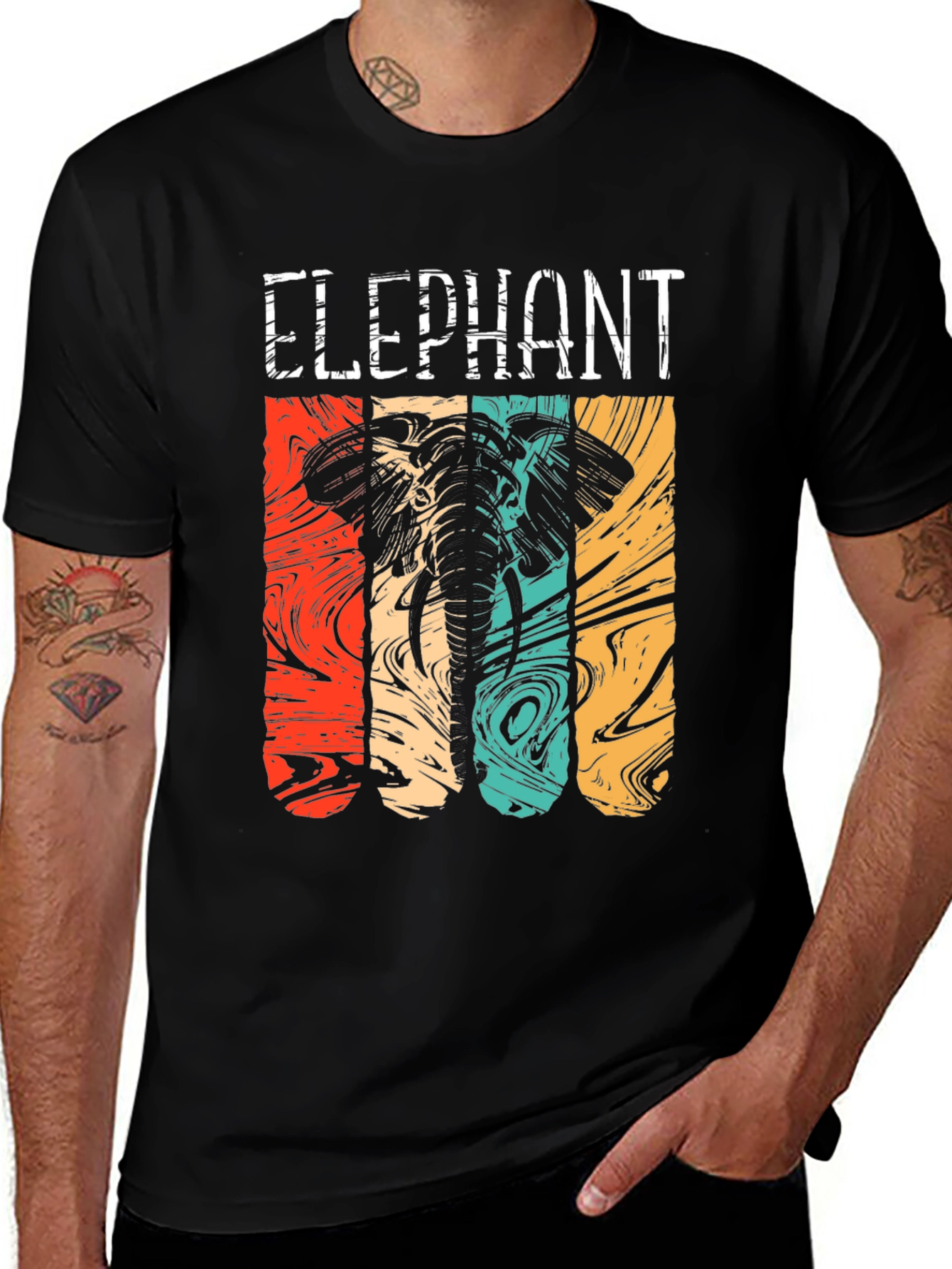 Variant 6 of Retro Elephant Graphic T-Shirt - Trendy Animal Tee