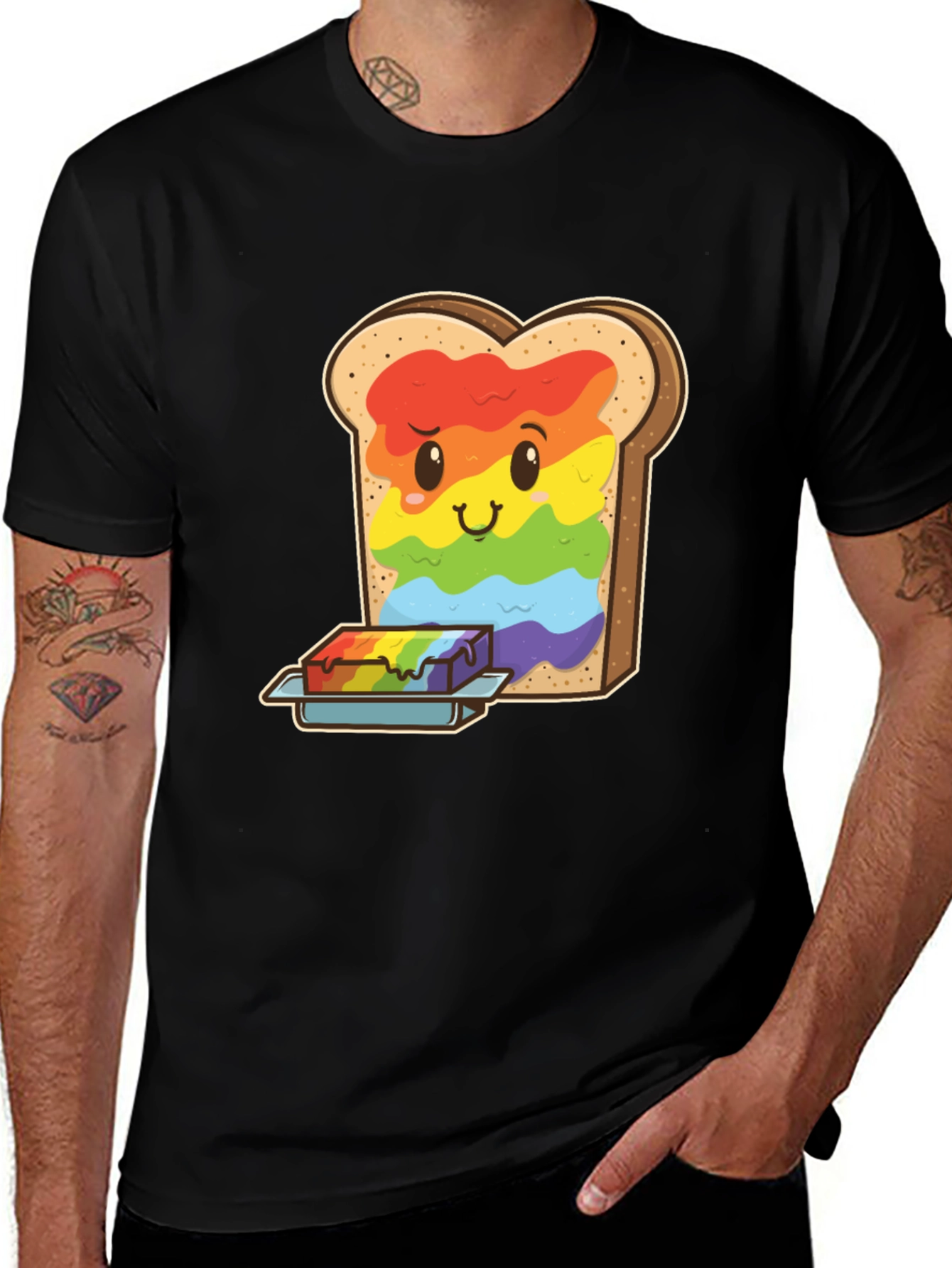Variant 7 of Rainbow Toast Graphic Tee - Unique Novelty Shirt