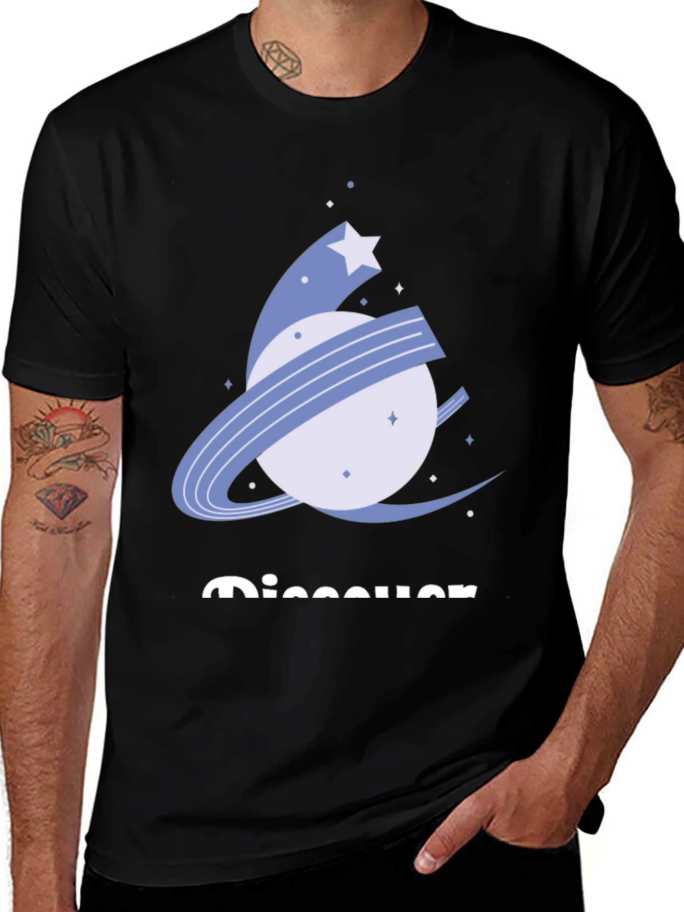 Variant 22 of Discover Graphic Tee - Black Cotton Comfort