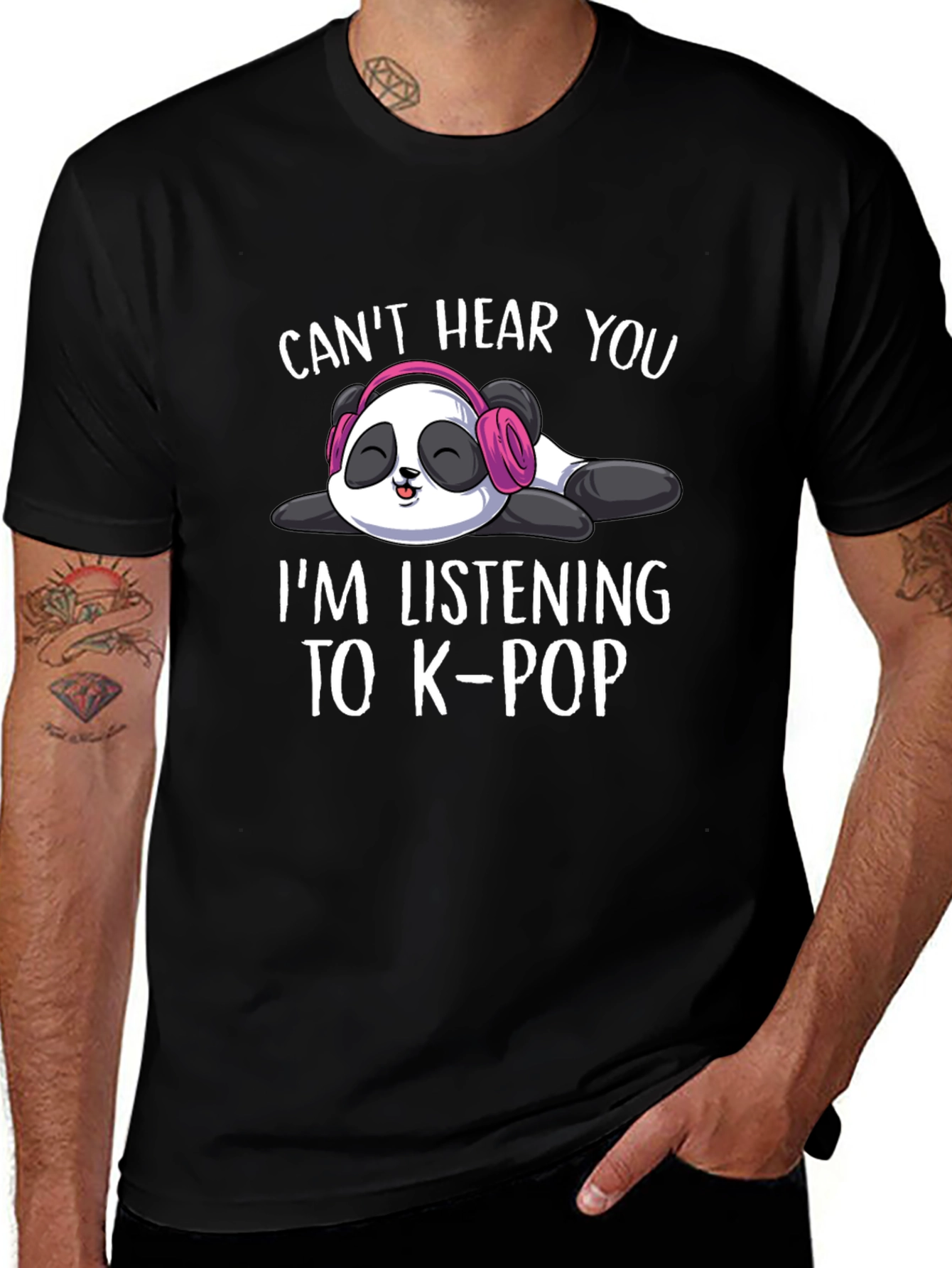 K-Pop Panda Tee: Can't Hear You Listening