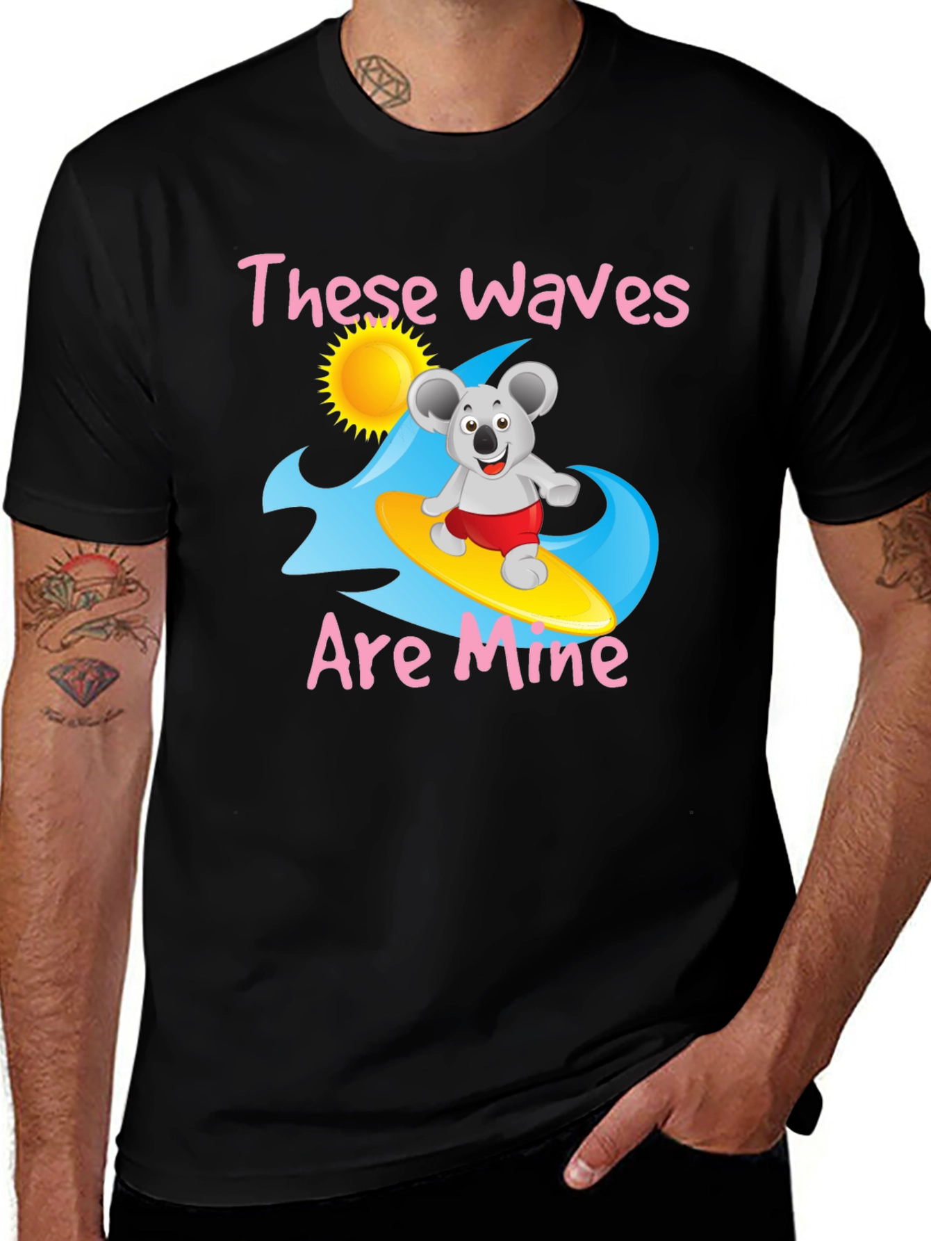 Variant 6 of These Waves Are Mine Black Graphic Tee