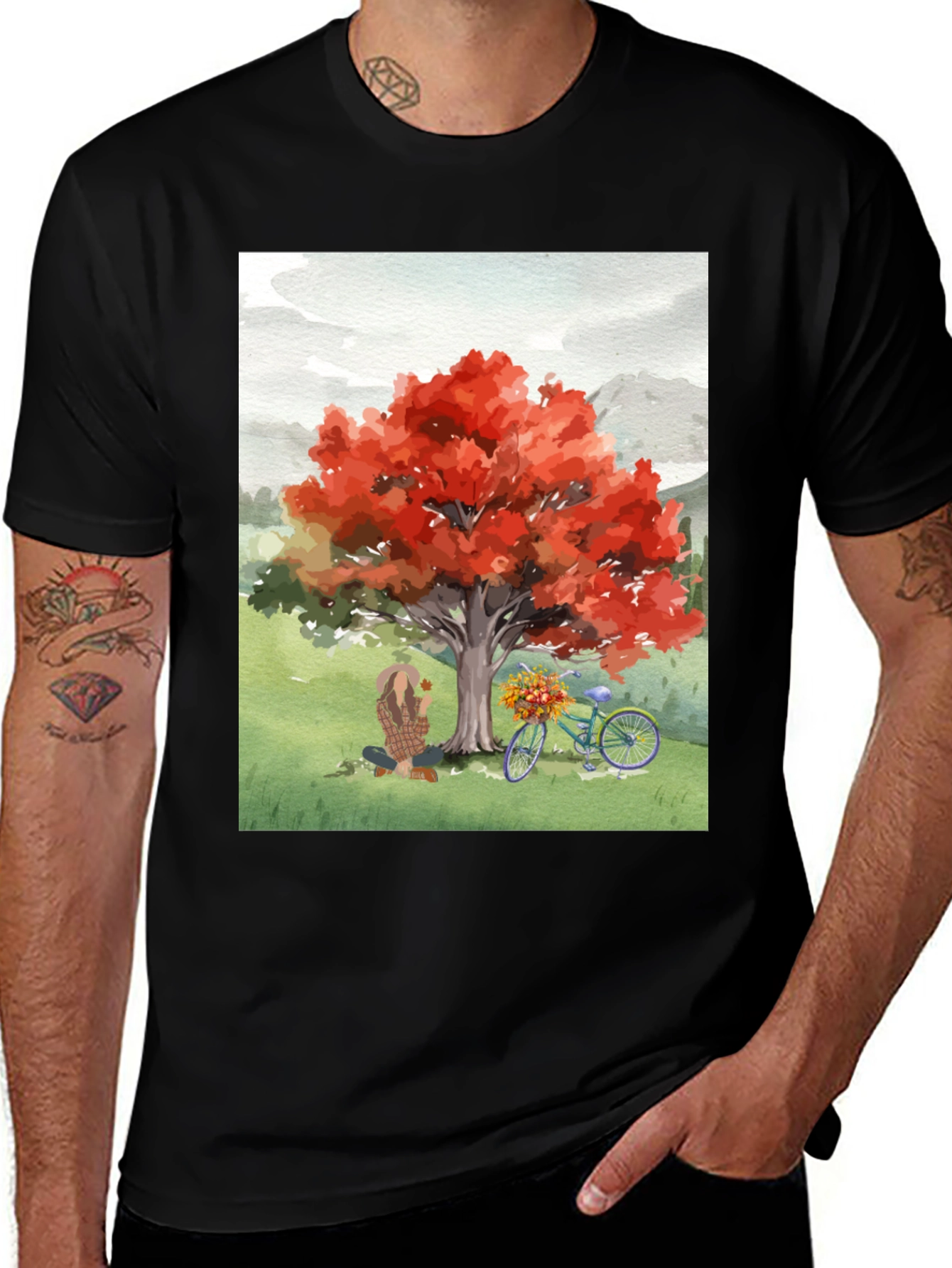 Variant 8 of Autumn Tree Bike Graphic Tee