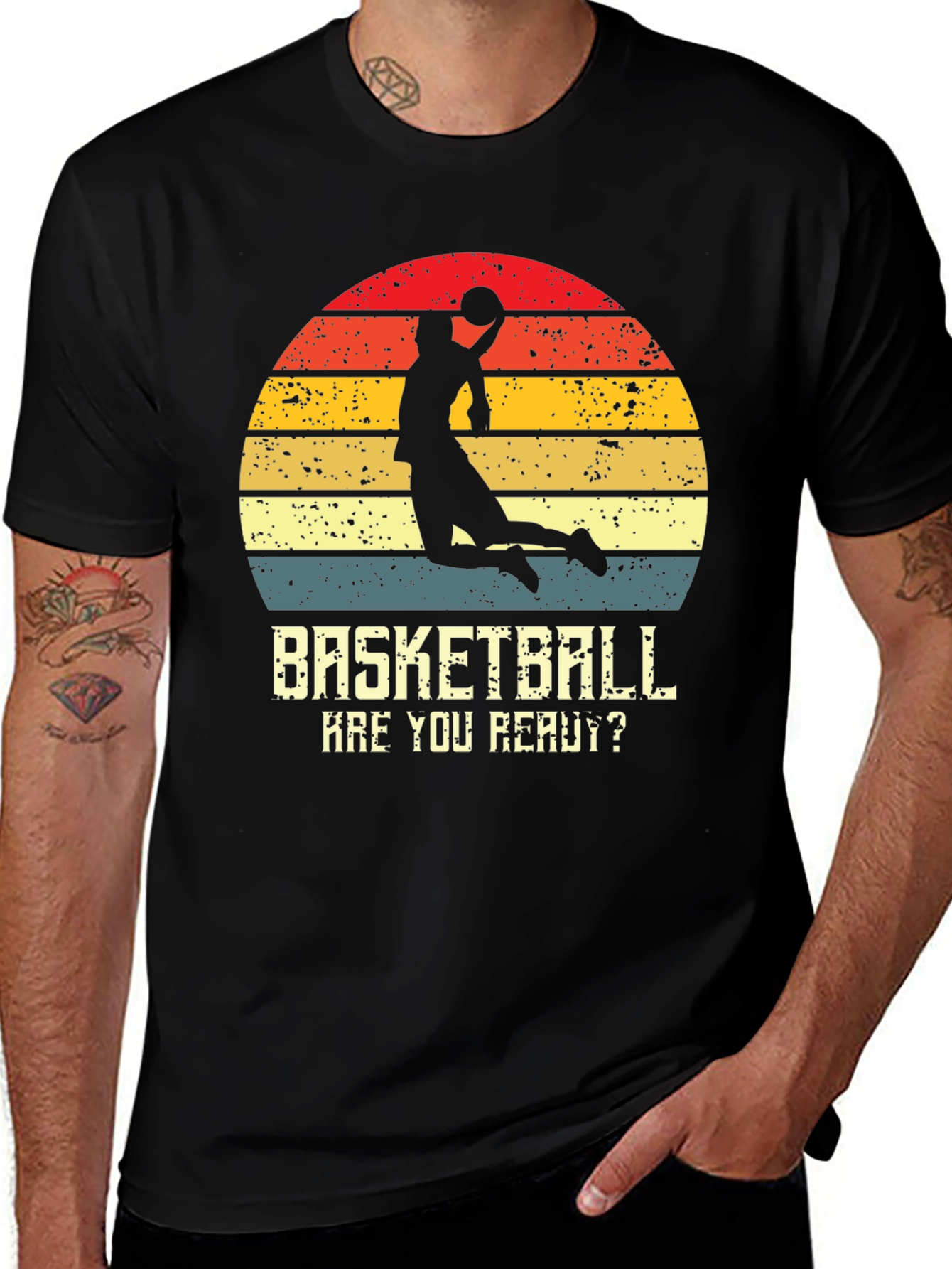 Variant 4 of Vintage Basketball Ready Graphic Tee