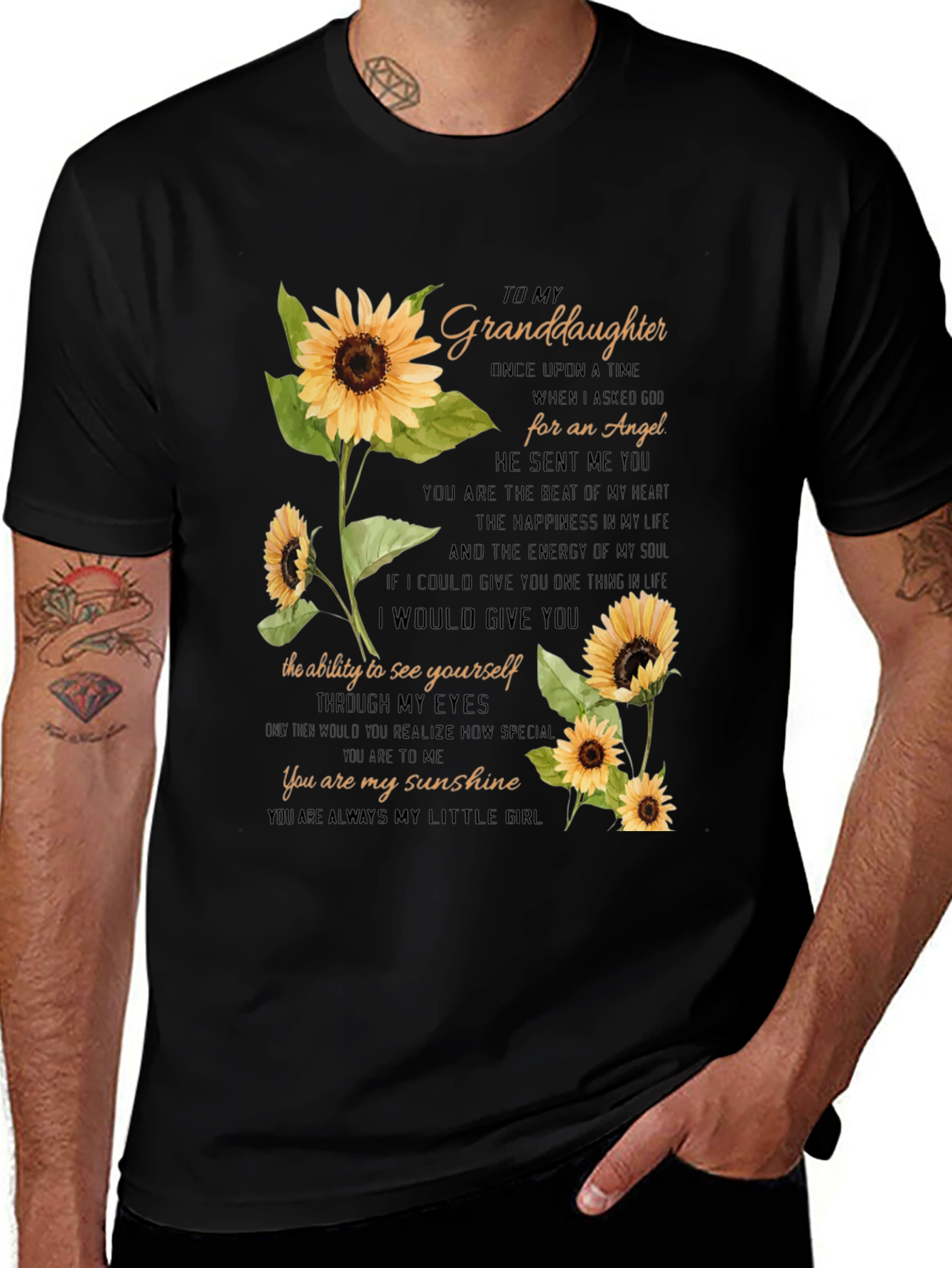 Granddaughter Sunflower Graphic T-Shirt
