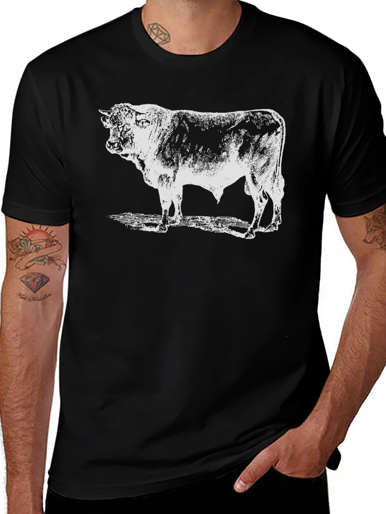 Variant 25 of Vintage Bull Graphic T-Shirt - Black