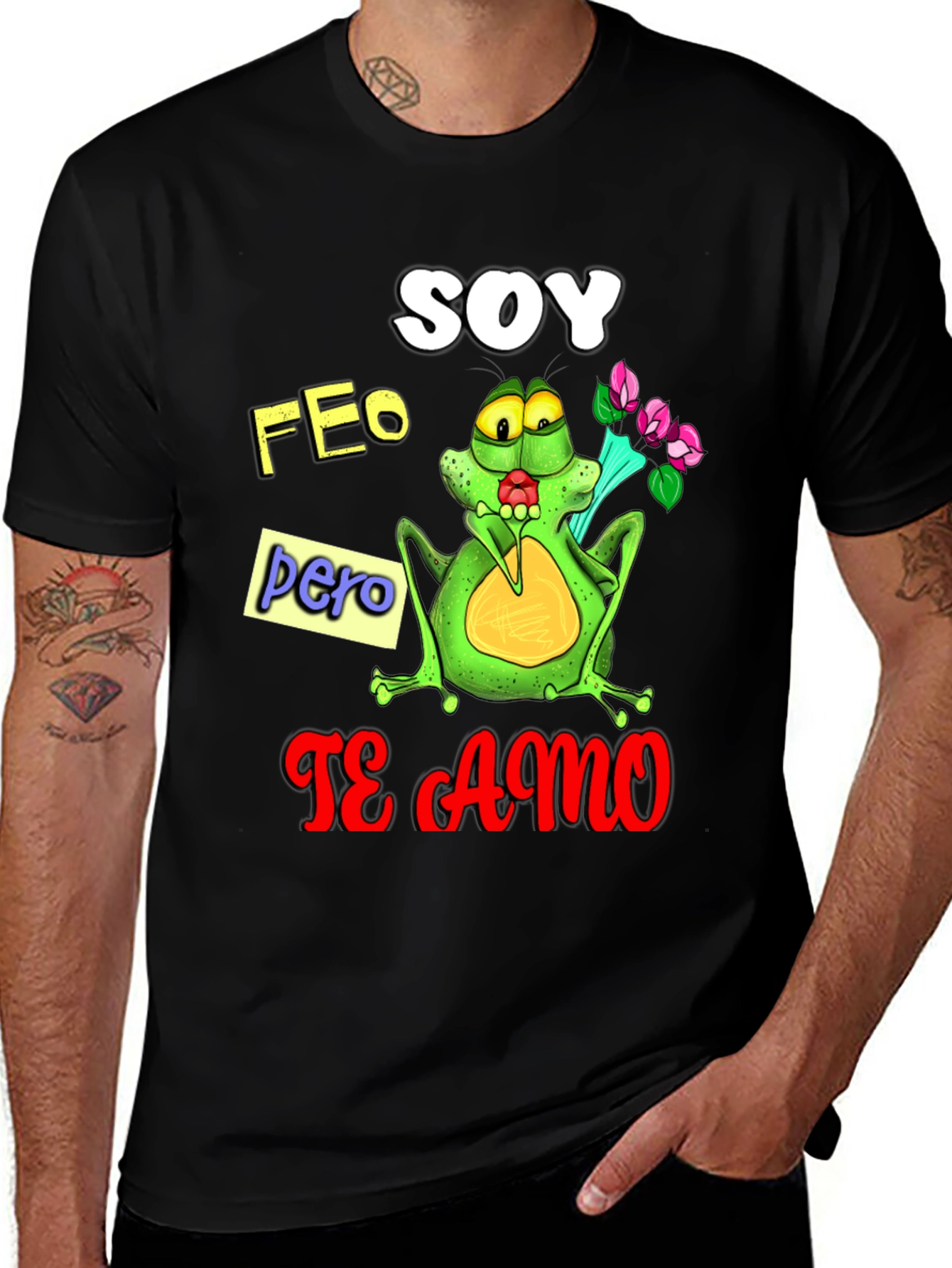 Variant 12 of Soy Feo Pero Te Amo Frog Graphic Tee