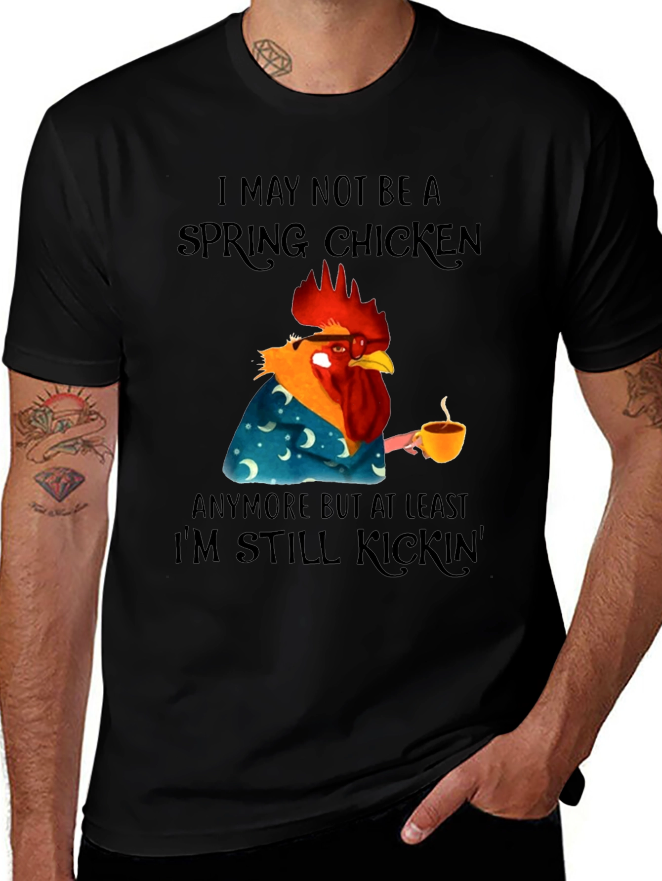 Variant 24 of Funny Spring Chicken T-Shirt - Still Kickin' Graphic Tee