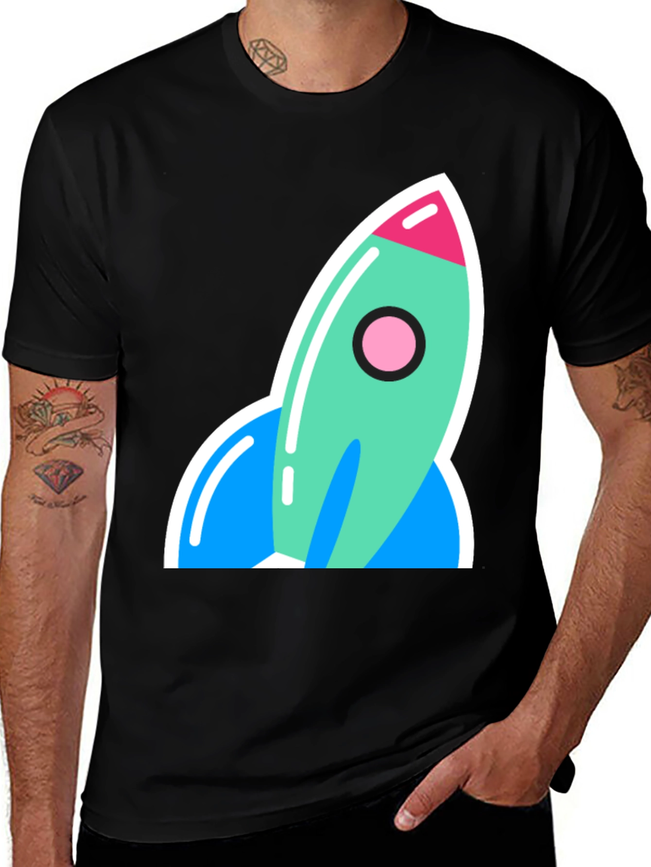 Variant 11 of Retro Rocket Graphic Tee - Blast Off in Style!