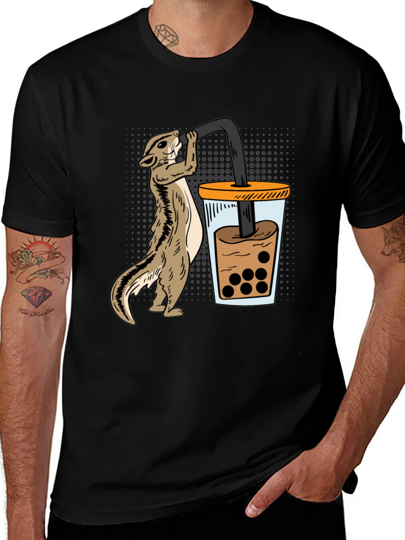 Variant 17 of Squirrel Boba Tea Graphic T-Shirt