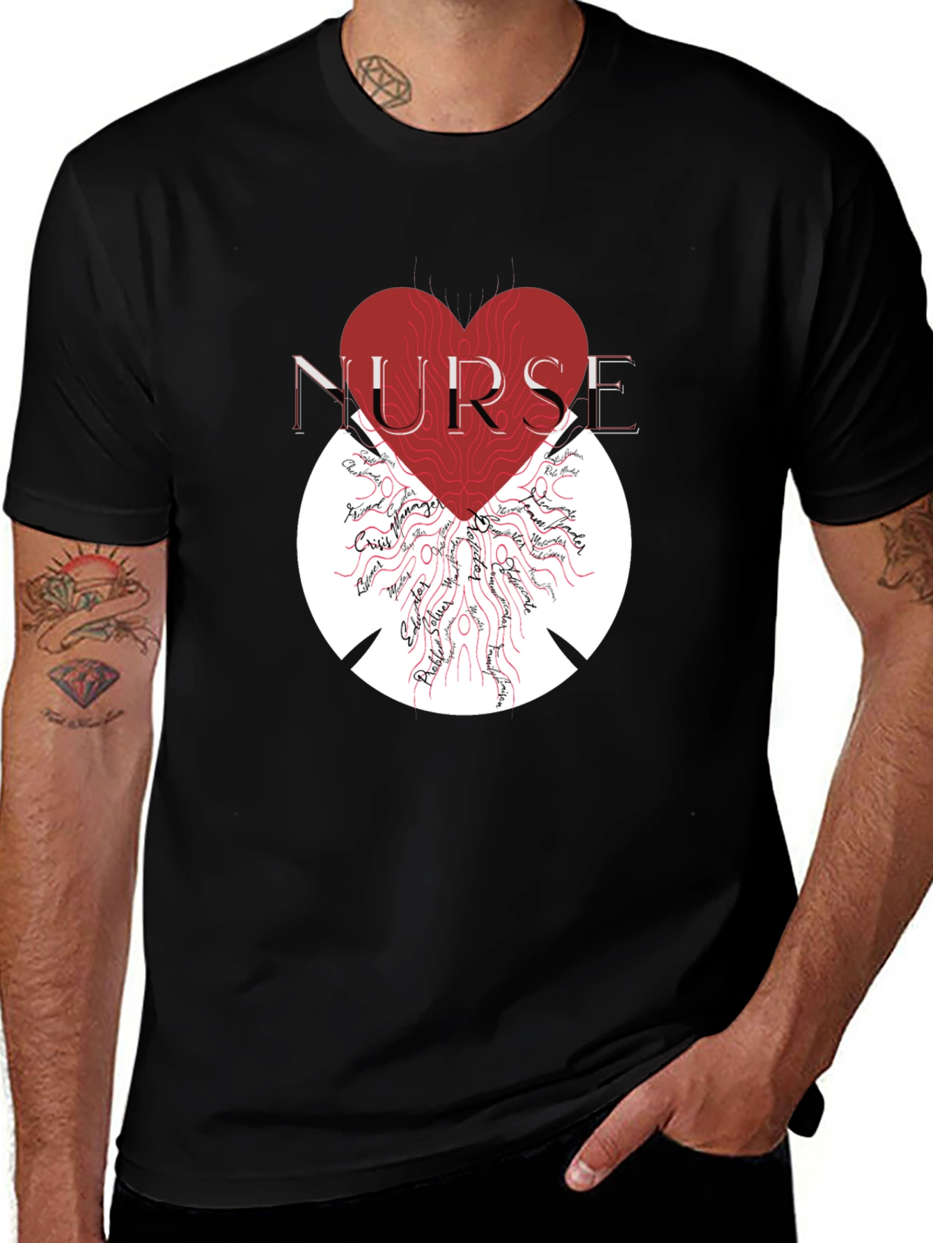Variant 16 of Nurse Heart Graphic T-Shirt - Unisex