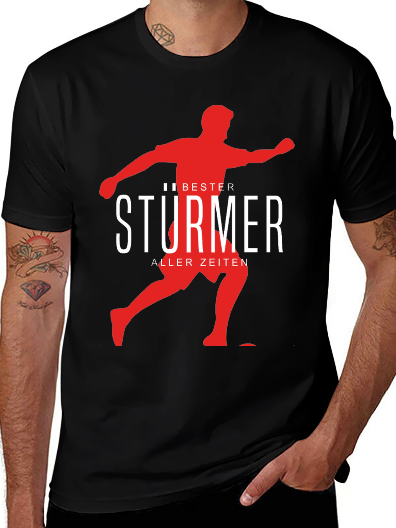 Variant 6 of Bester Sturmer T-Shirt: Soccer Player Graphic Tee