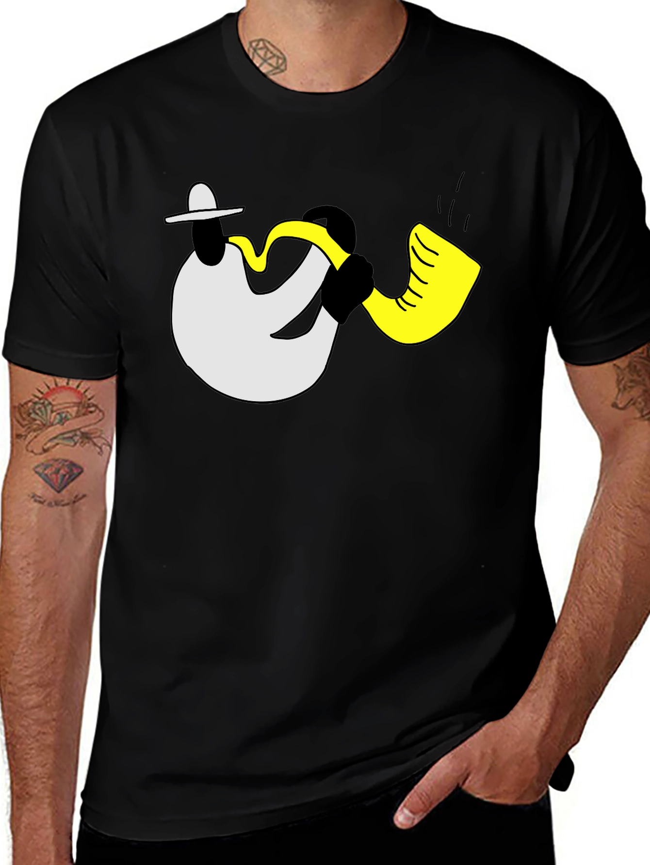 Variant 22 of Cool Jazz Saxophone Graphic Tee - Black