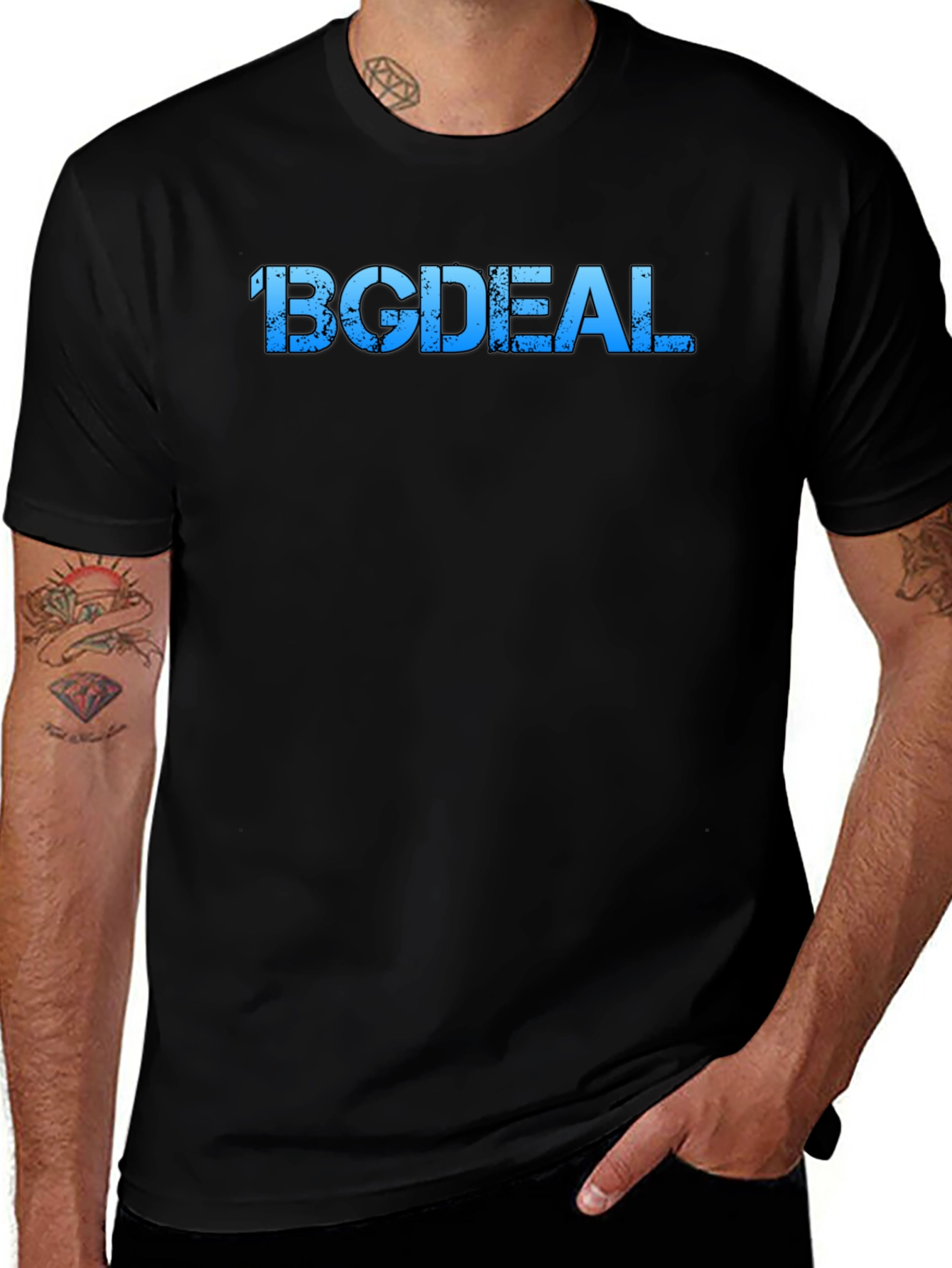 Variant 4 of BGCDEAL Men's Black Graphic Tee