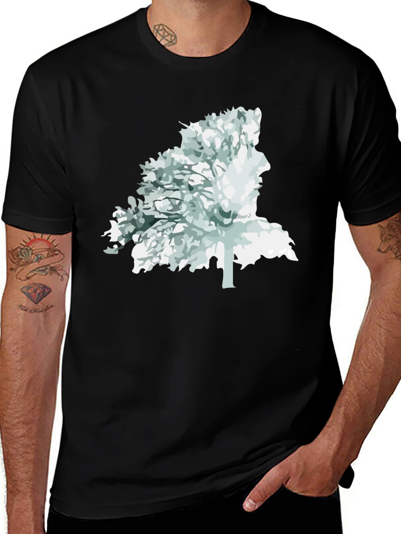 Variant 17 of Nature Silhouette T-Shirt - Artistic Tree Design
