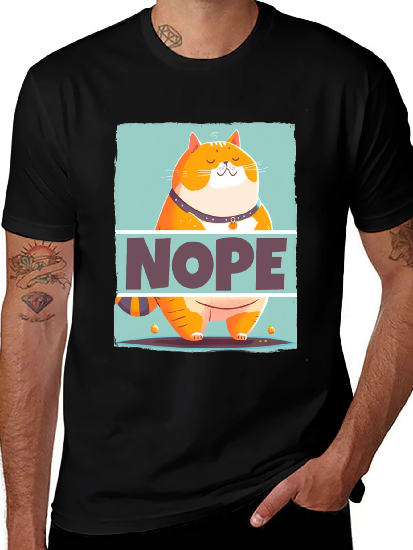 Variant 5 of Nope Cat Graphic T-Shirt - Funny Cat Lover Tee