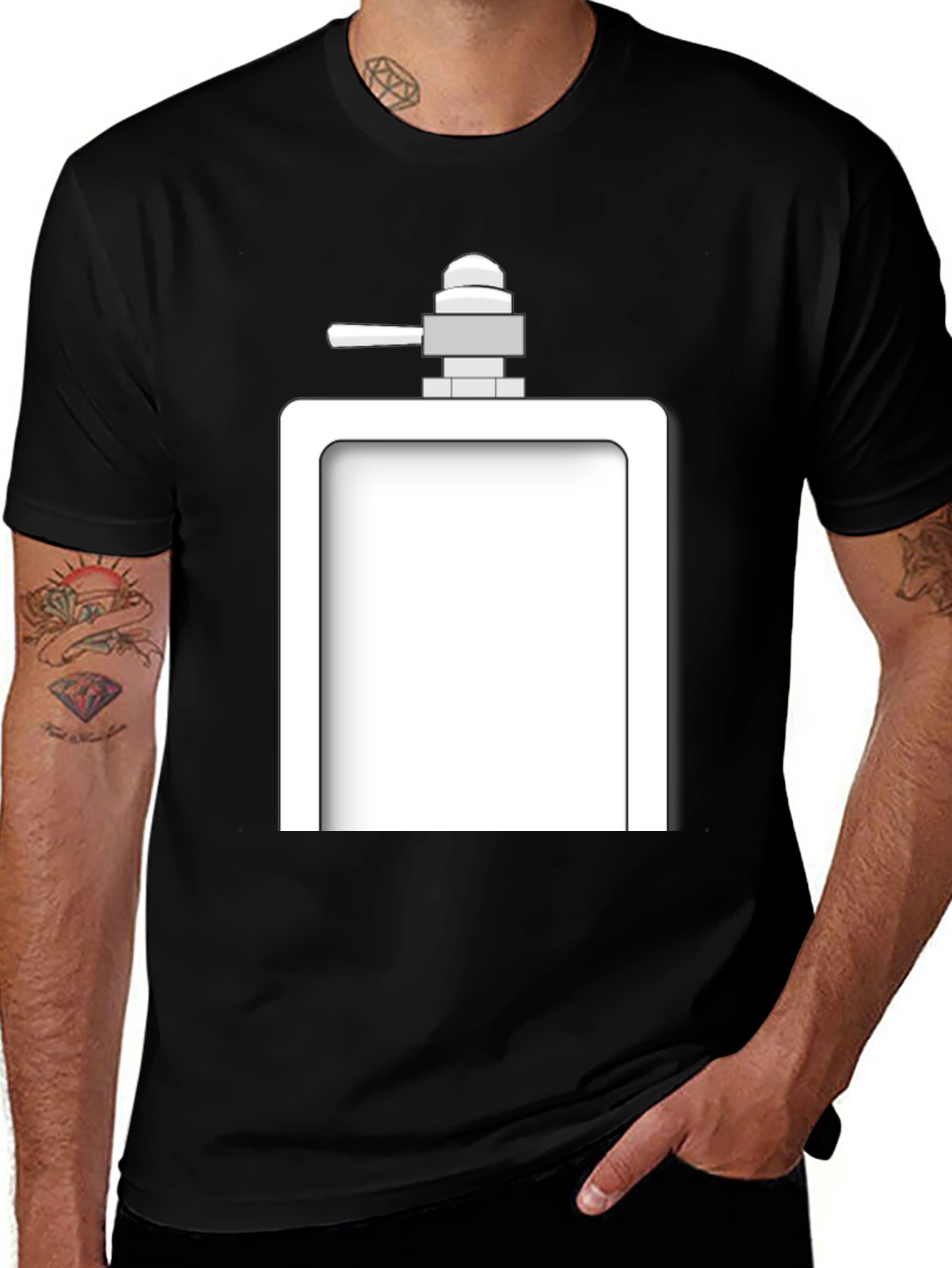 Variant 22 of Novelty Flask Graphic T-Shirt - Black