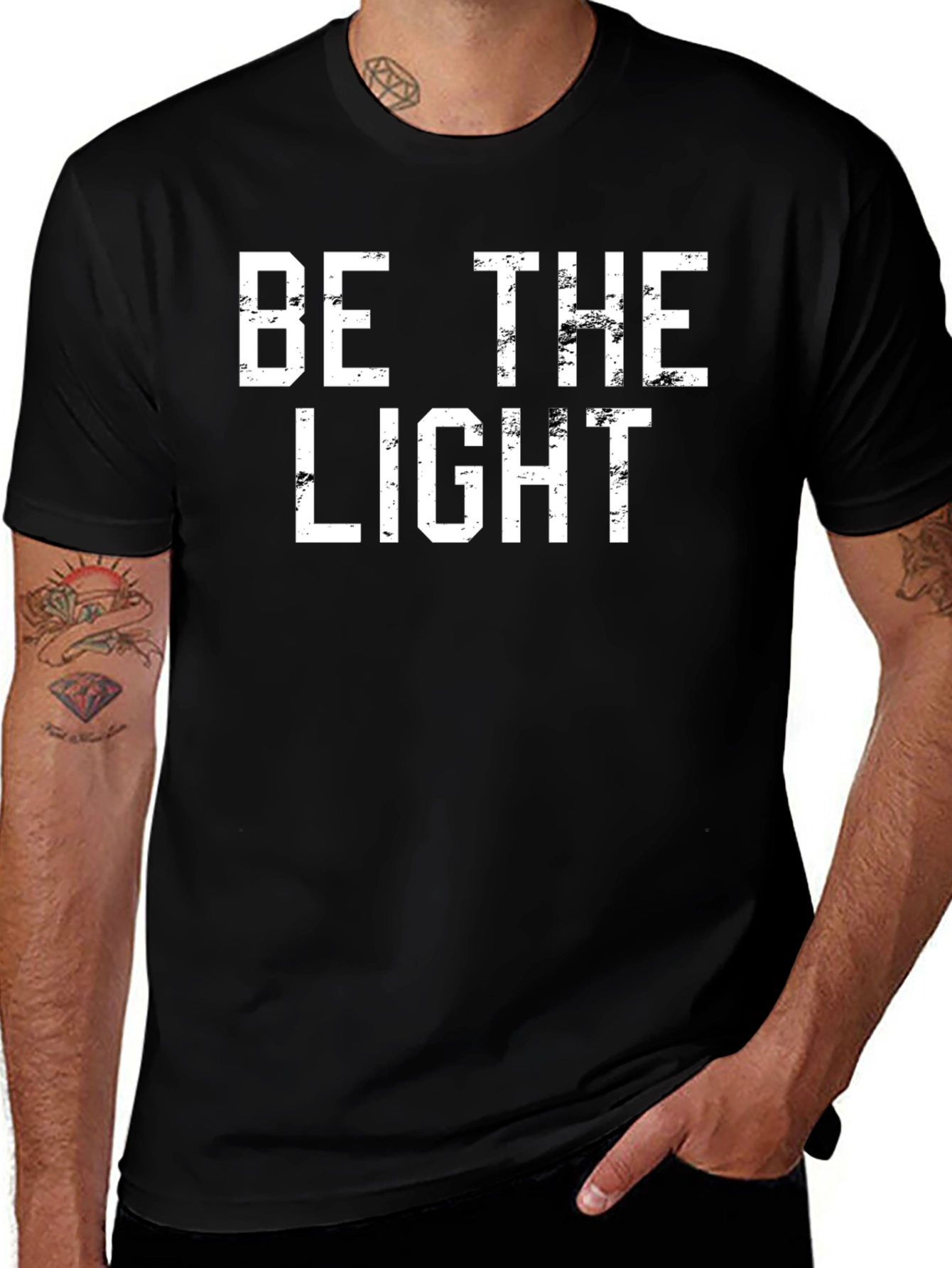 Black Be The Light Graphic Tee - Black Cotton T-Shirt main image