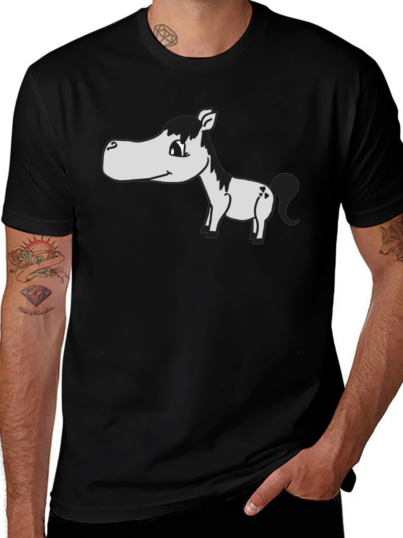 Variant 2 of Funny Horse Graphic Tee - Unisex Black T-Shirt