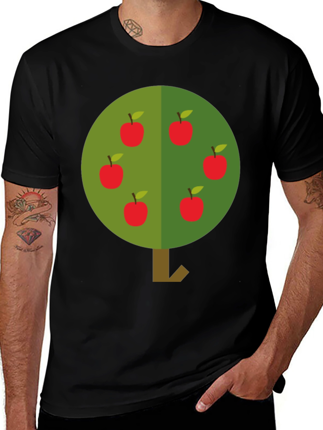 Variant 17 of Apple Tree Graphic T-Shirt - Casual Style