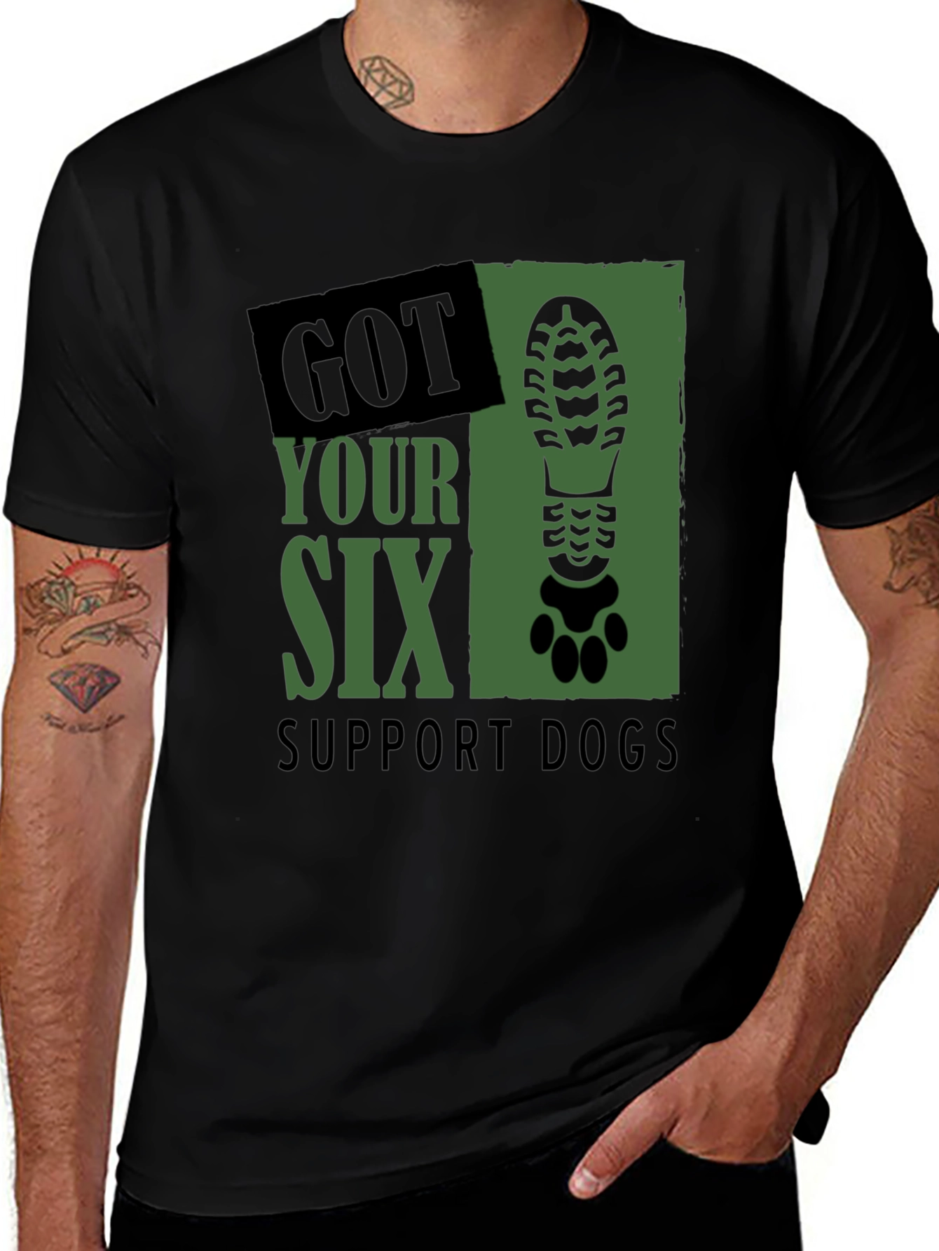 Got Your Six Support Dogs Graphic T-Shirt