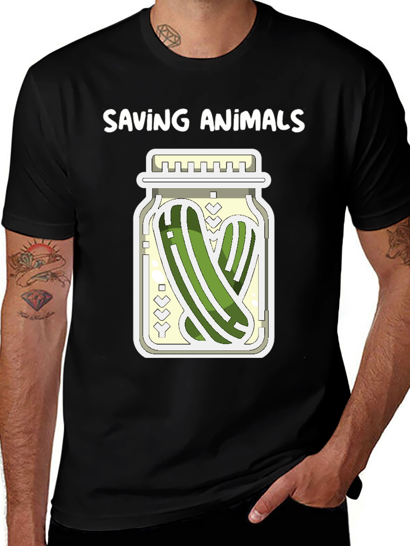 Variant 14 of Saving Animals Pickle Jar Graphic Tee