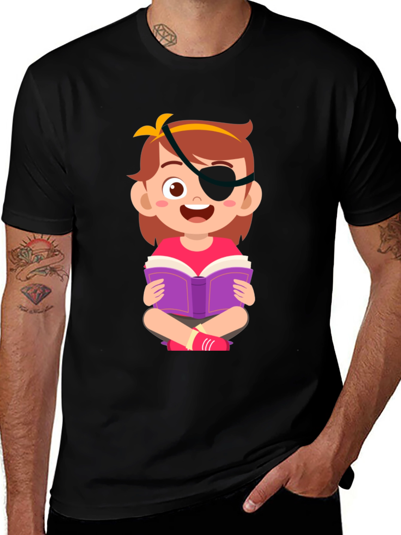 Variant 8 of Cute Cartoon Pirate Girl Reading Kids T-Shirt