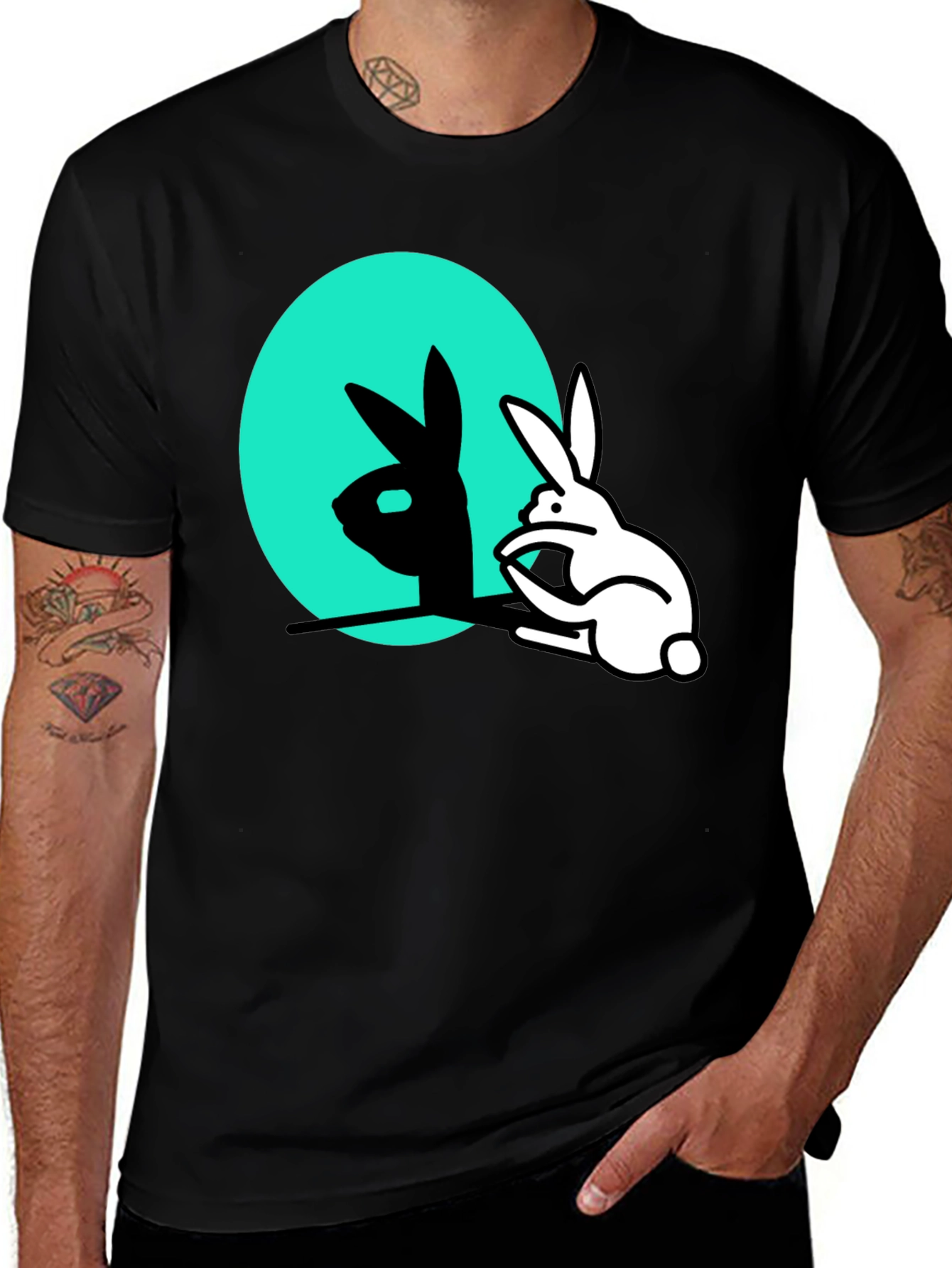 Variant 29 of Rabbit Shadow T-Shirt - Funny Animal Tee