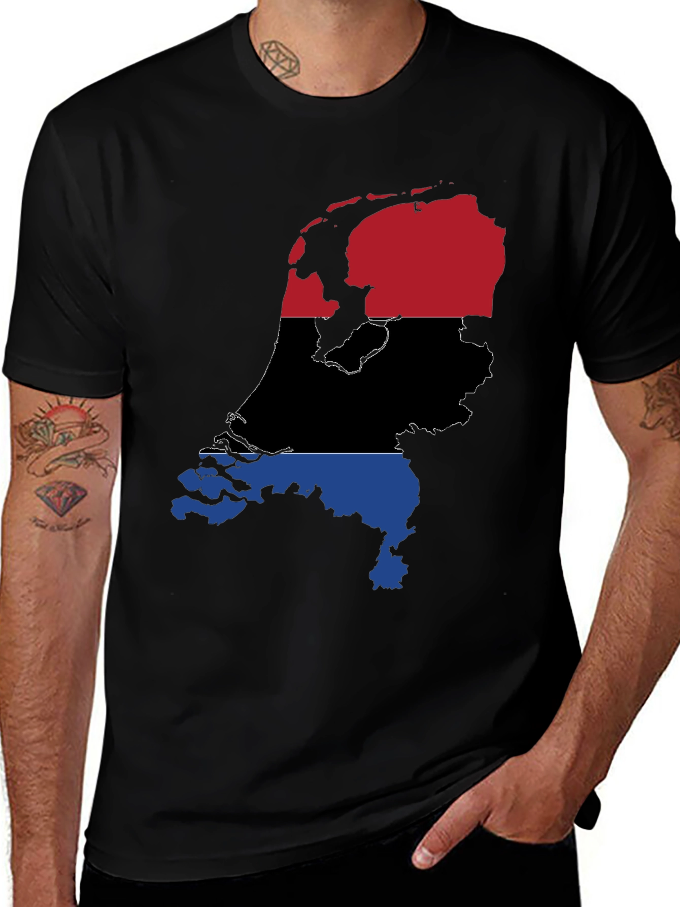 Netherlands Flag Map T-Shirt - Dutch Pride Tee