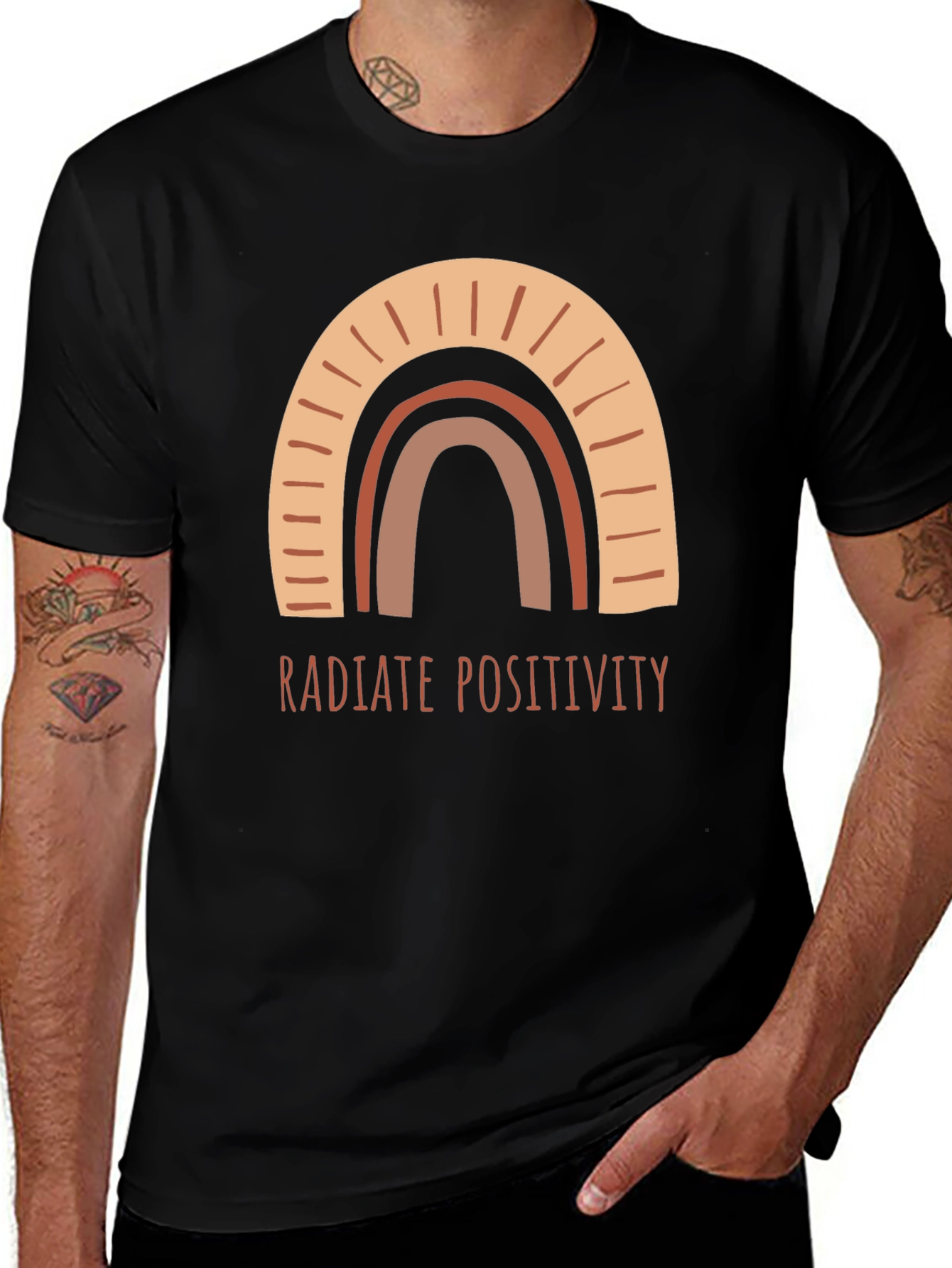 Variant 15 of Radiate Positivity Rainbow Graphic Tee - Unisex