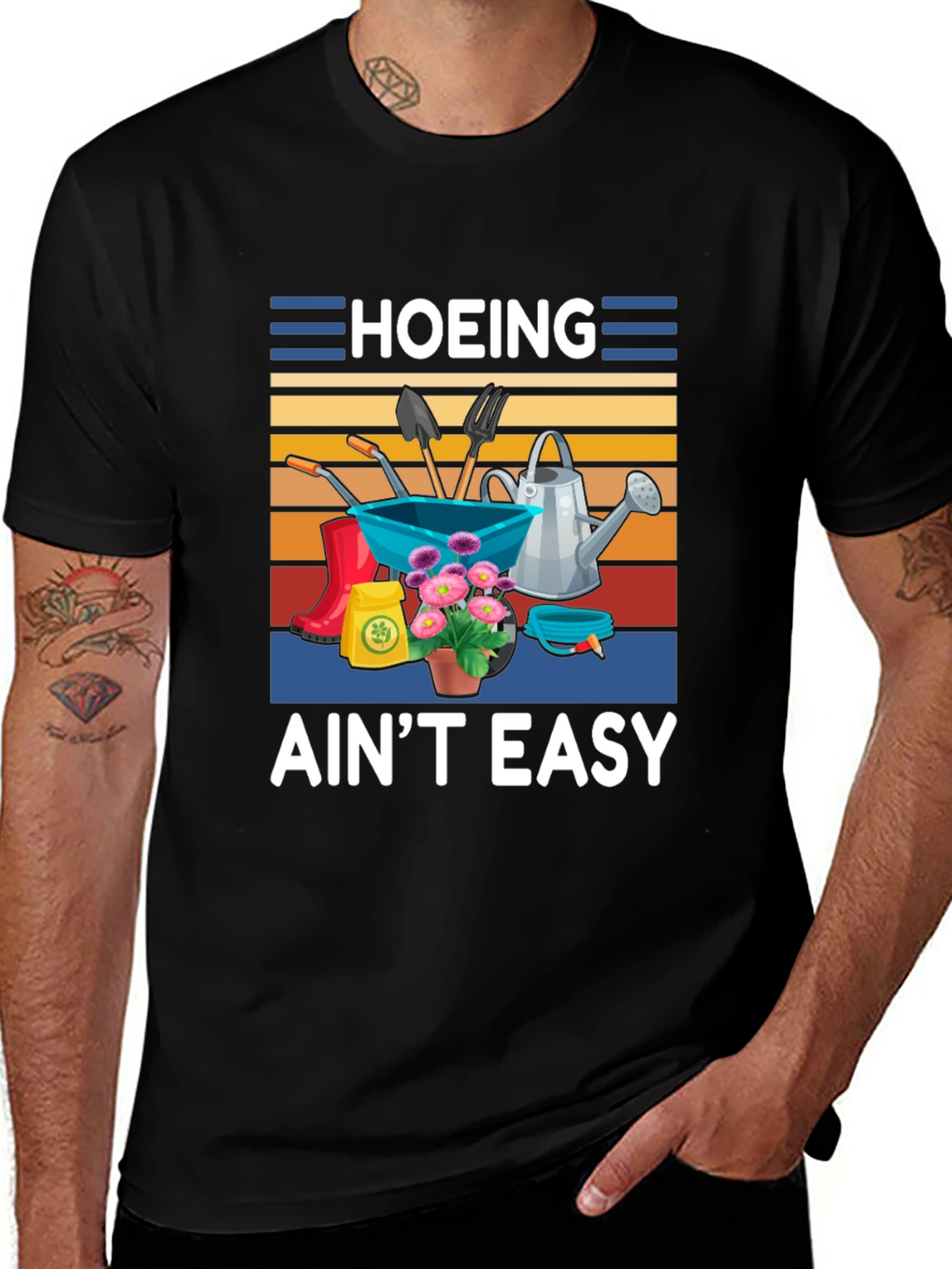 Variant 9 of Hoing Ain't Easy Gardening T-Shirt