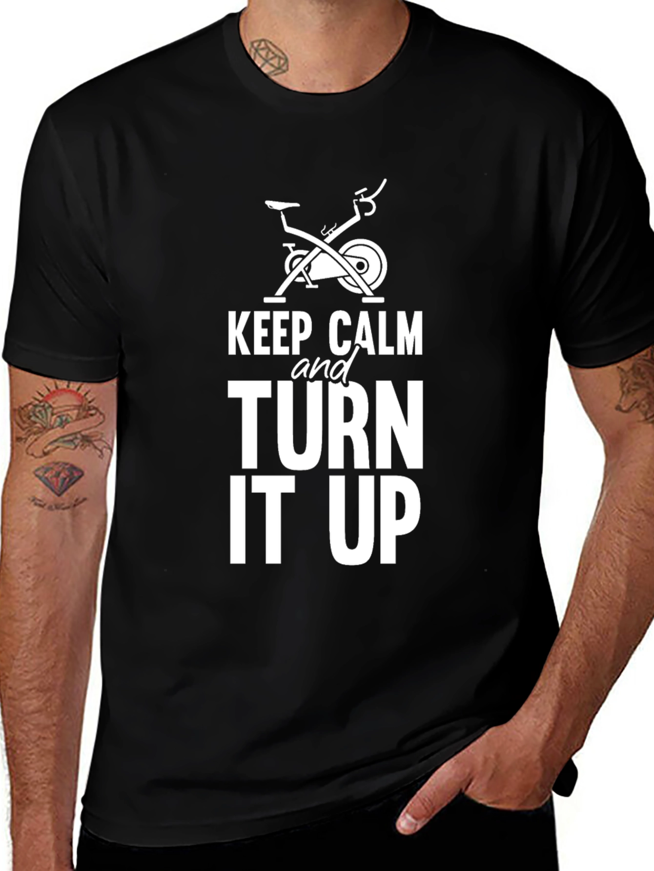 Variant 4 of Keep Calm Turn It Up T-Shirt | Cycling Shirt