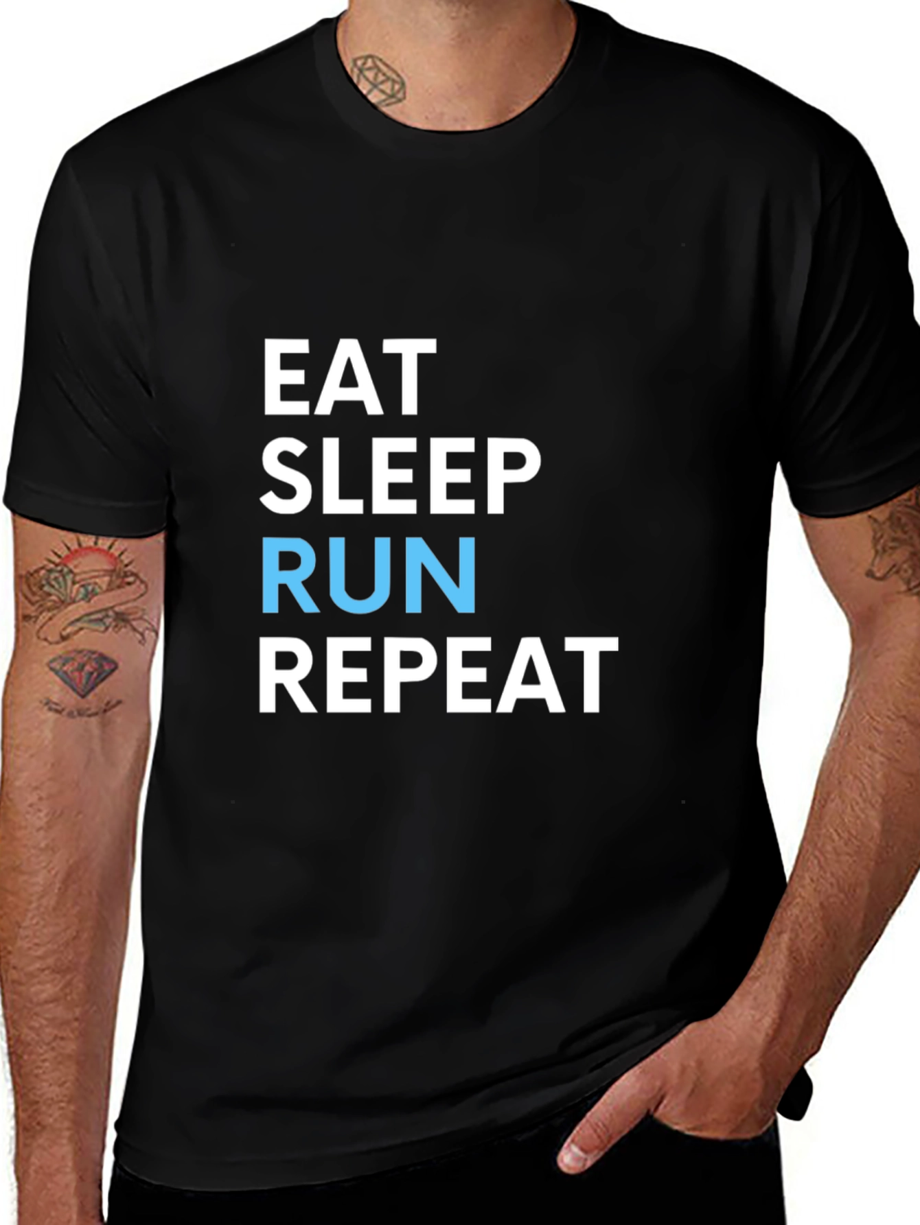 Variant 29 of Eat Sleep Run Repeat Black T-Shirt