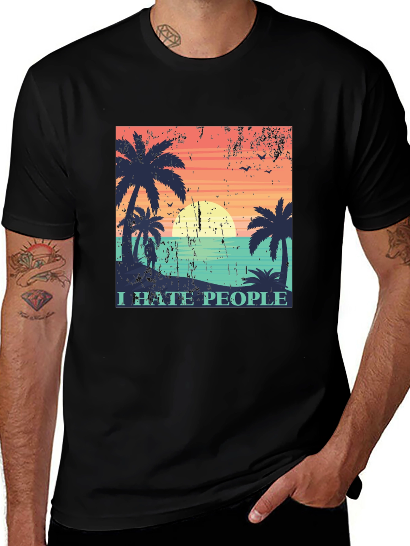 Variant 11 of I Hate People Beach Sunset T-Shirt