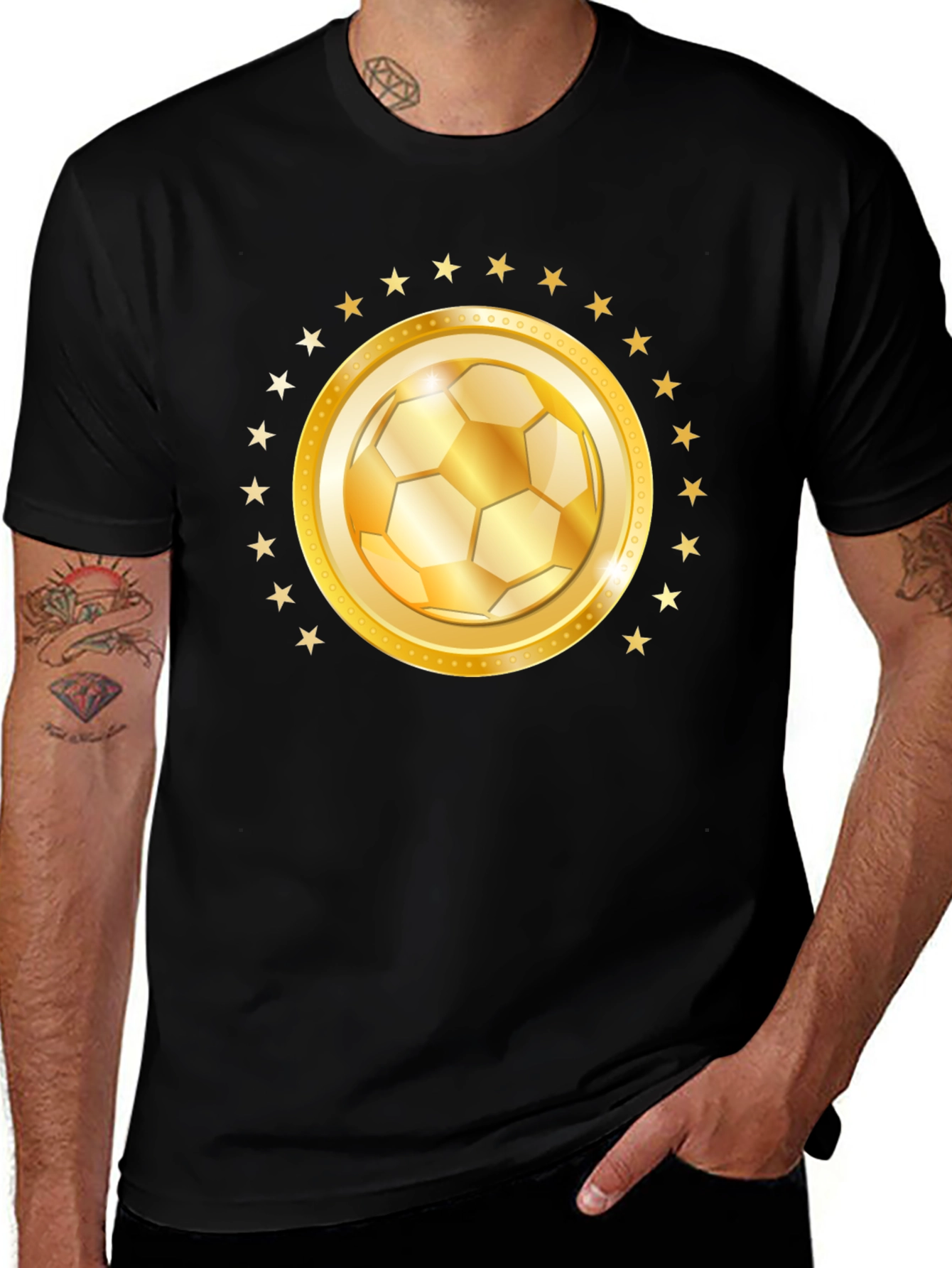 Variant 13 of Golden Soccer Ball Star T-Shirt