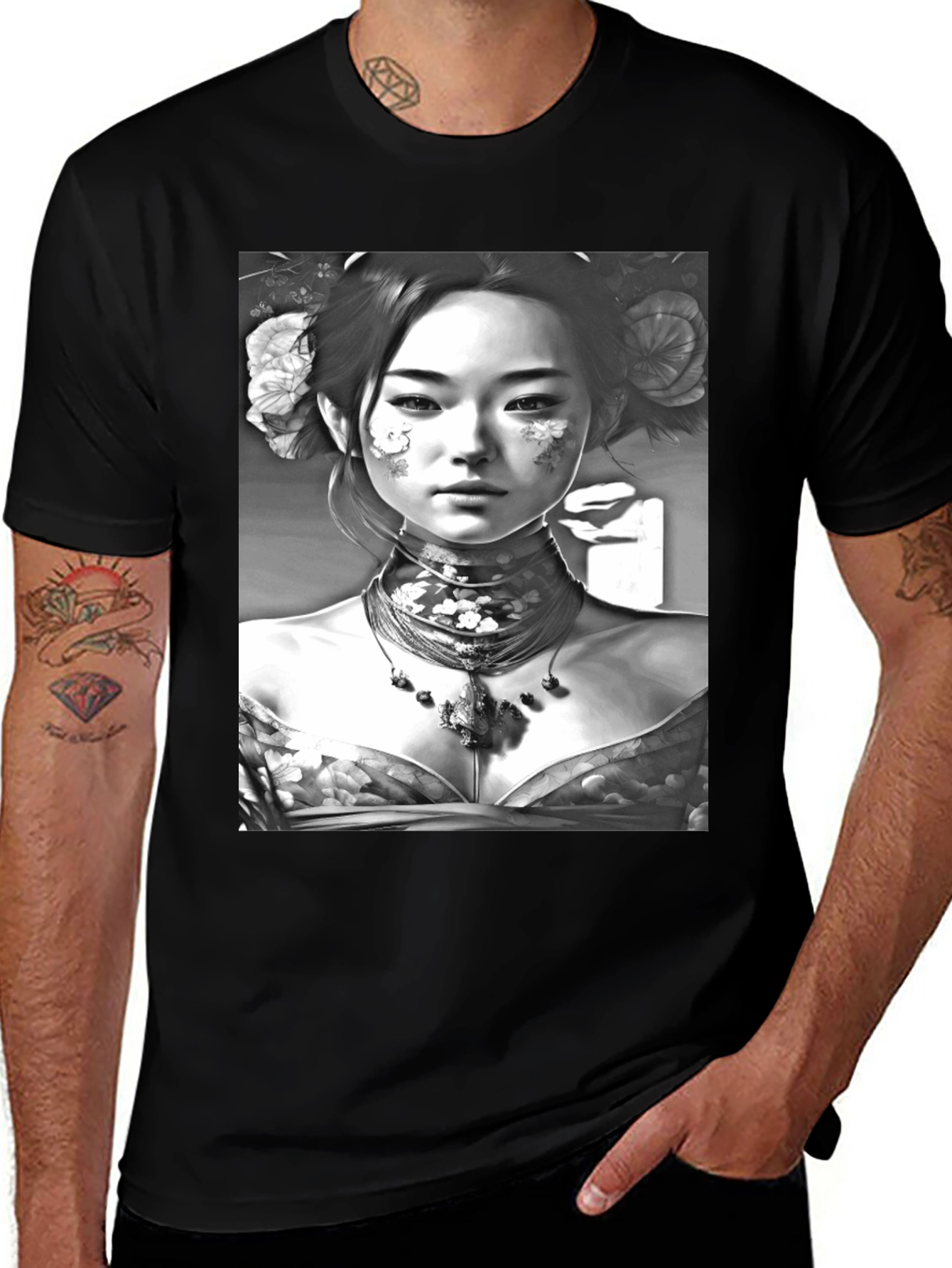 Variant 8 of Geisha Portrait Graphic Tee
